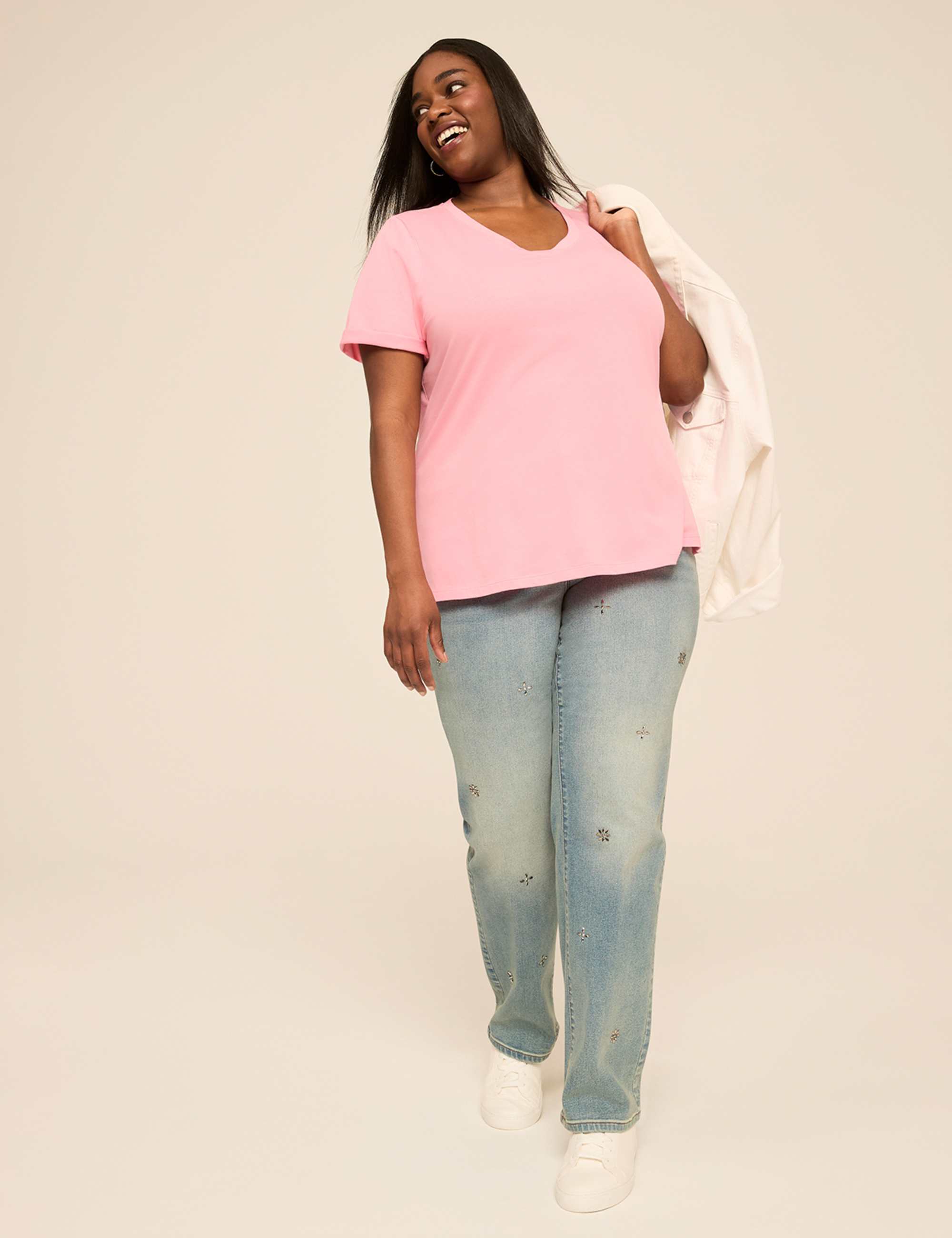 Signature Fit Embellished Straight Leg Jean