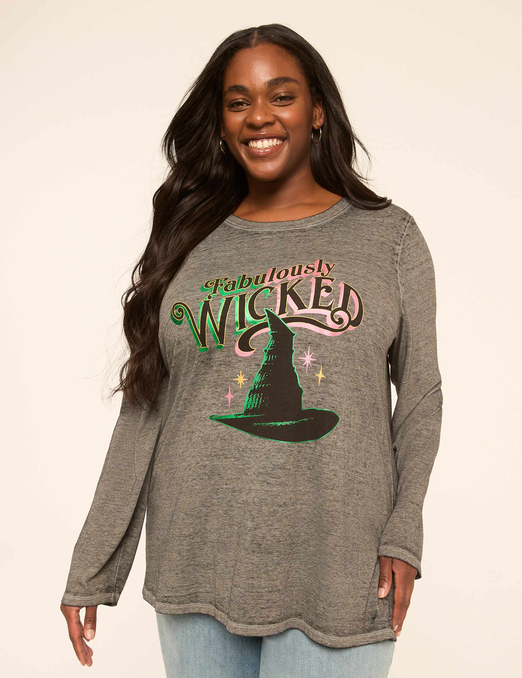 Foiled Fabulously Wicked Long-Sleeve Graphic Tee