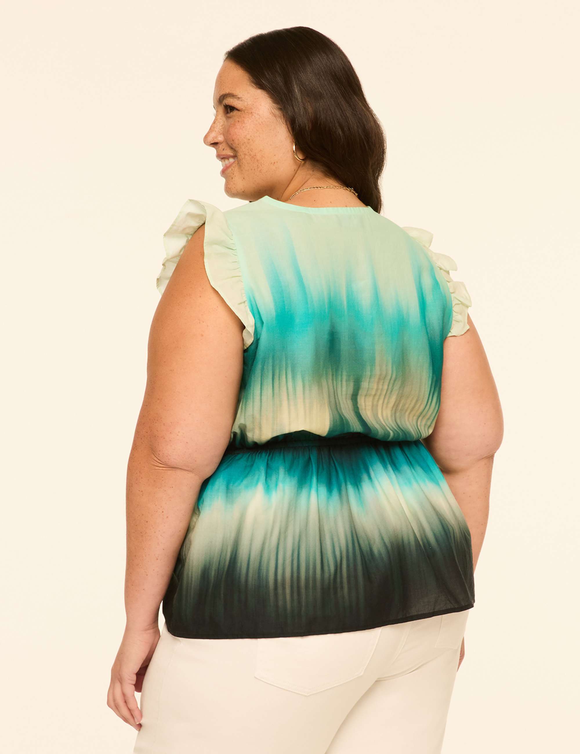 Swing V-Neck Peplum Top