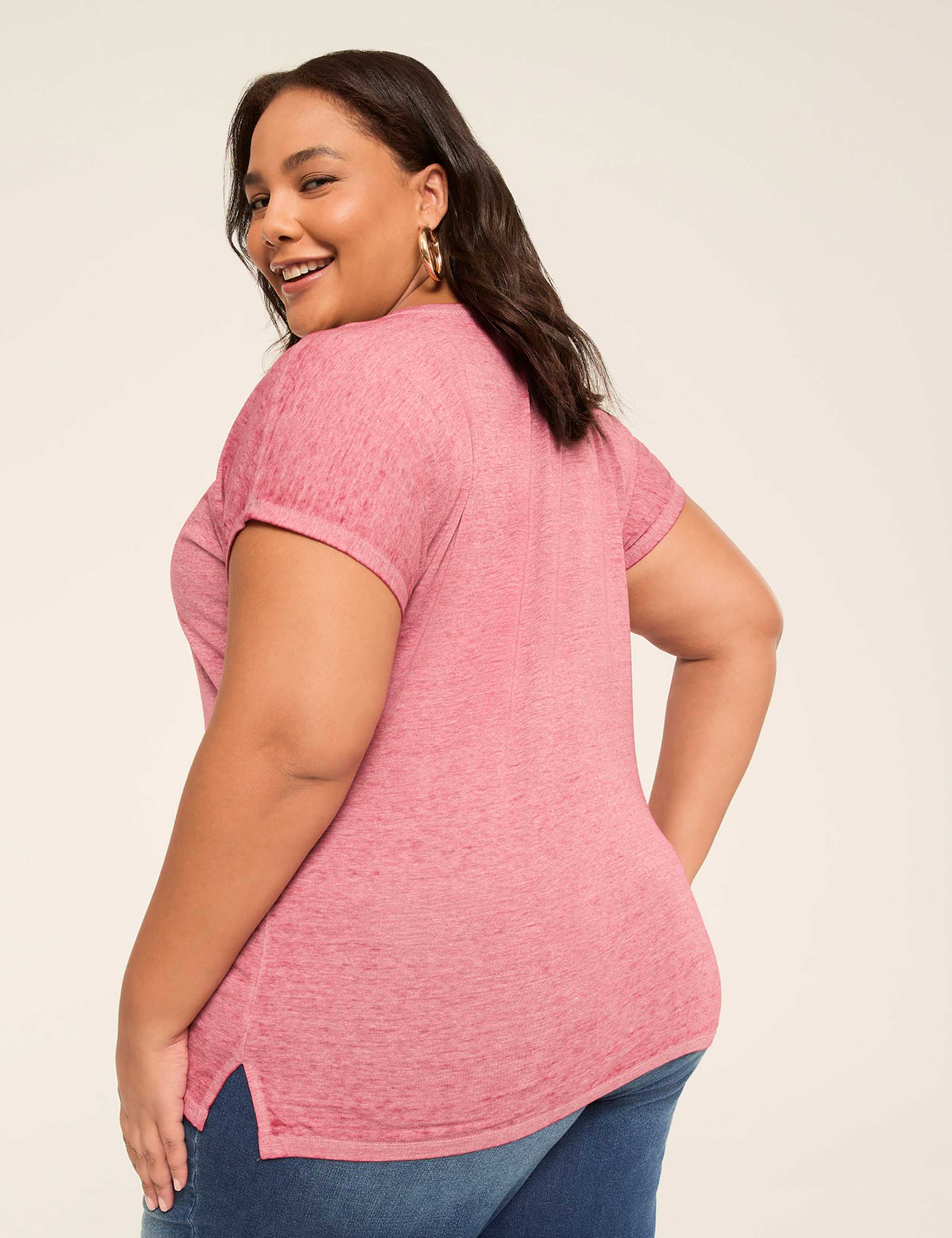 Dolman-Sleeve V-Neck Tee