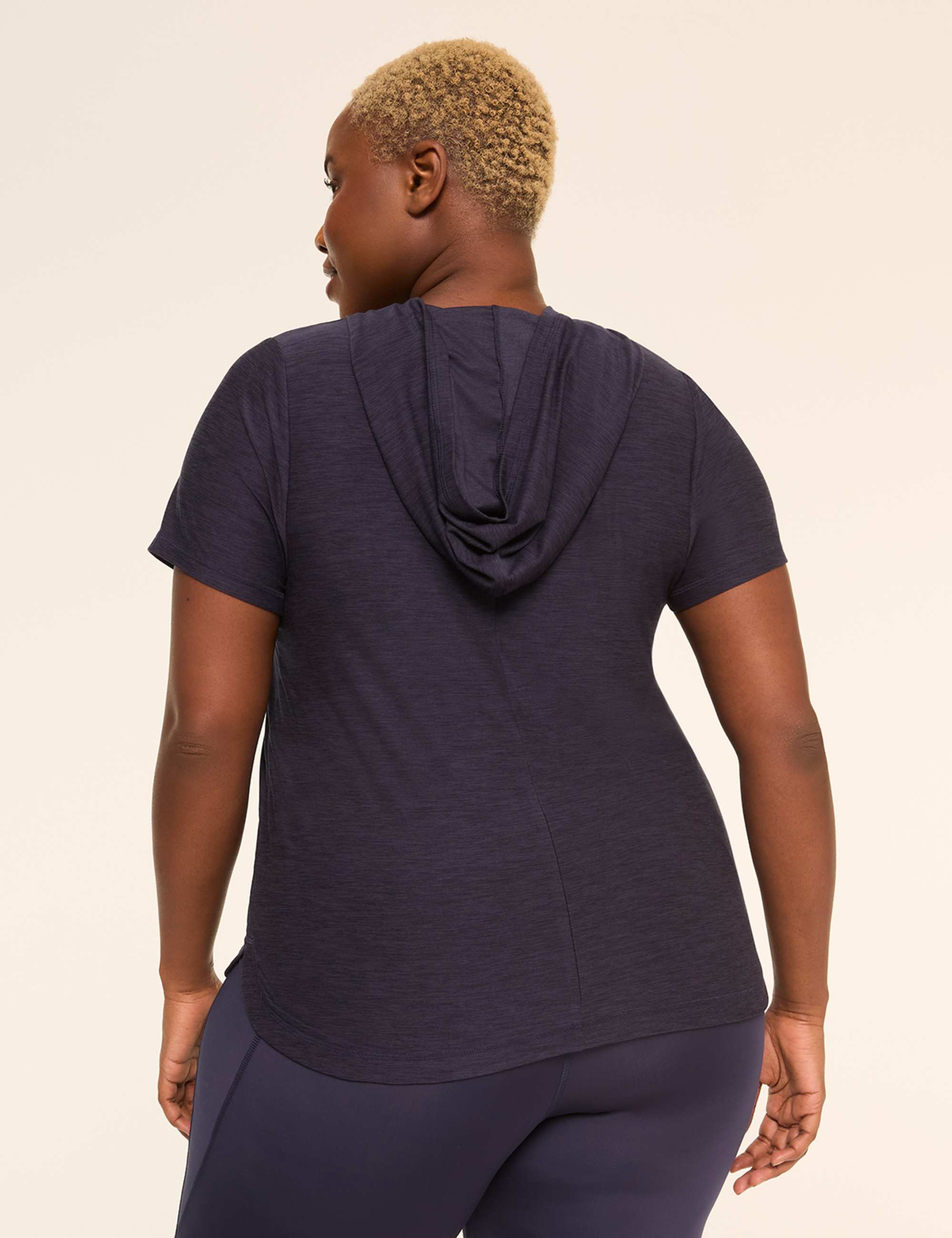 LIVI Soft Short-Sleeve V-Neck Hoodie