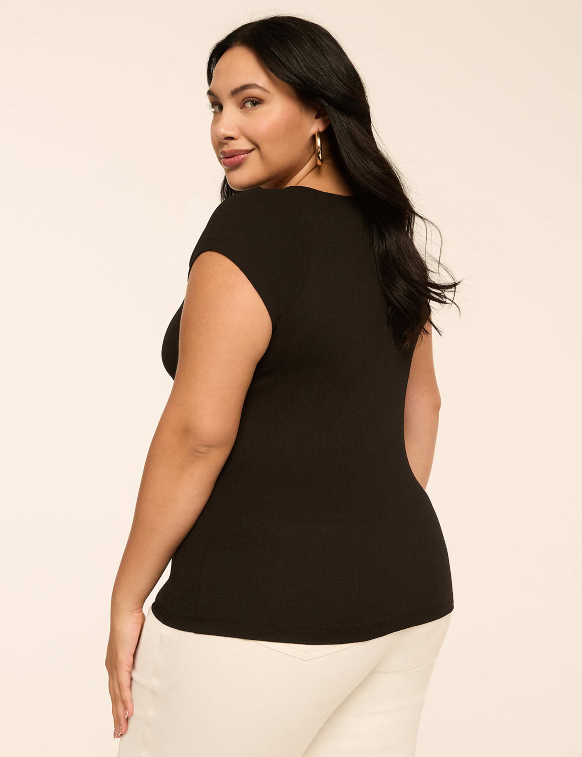 Beaded Keyhole Boatneck Top