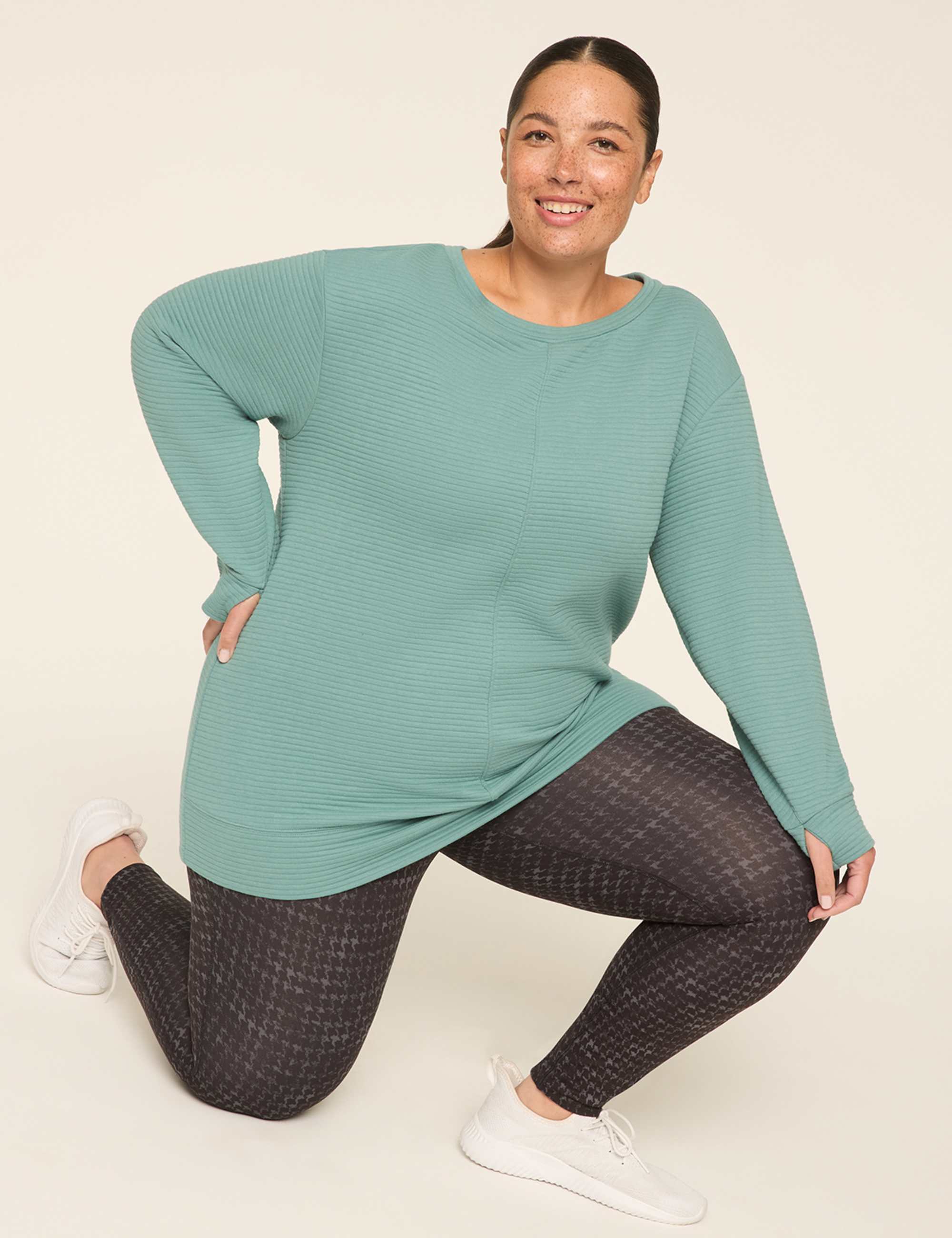LIVI Long-Sleeve Boatneck Textured Top