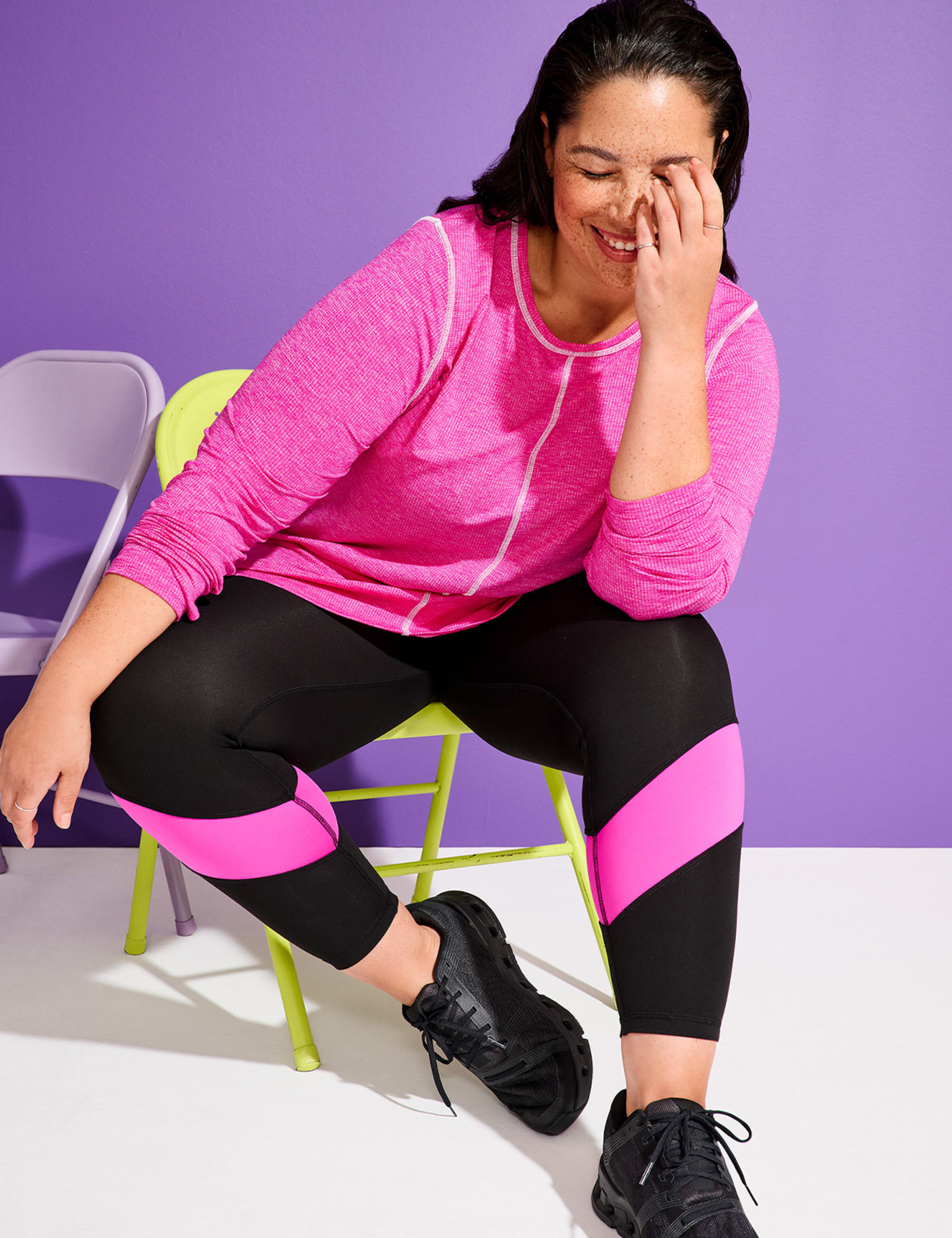LIVI Wicking Perforated High-Low Hem Top