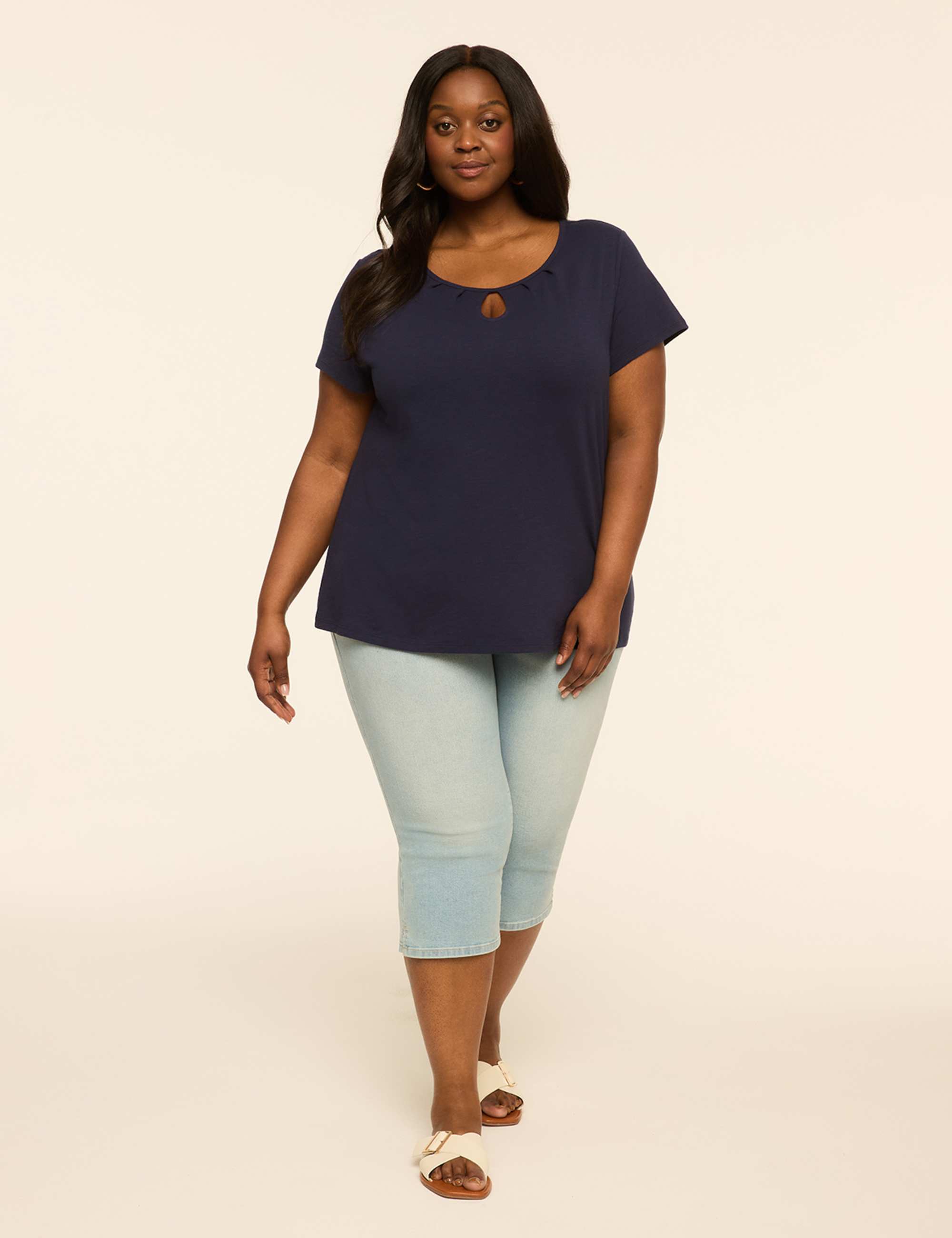 Scoop-Neck Keyhole Top