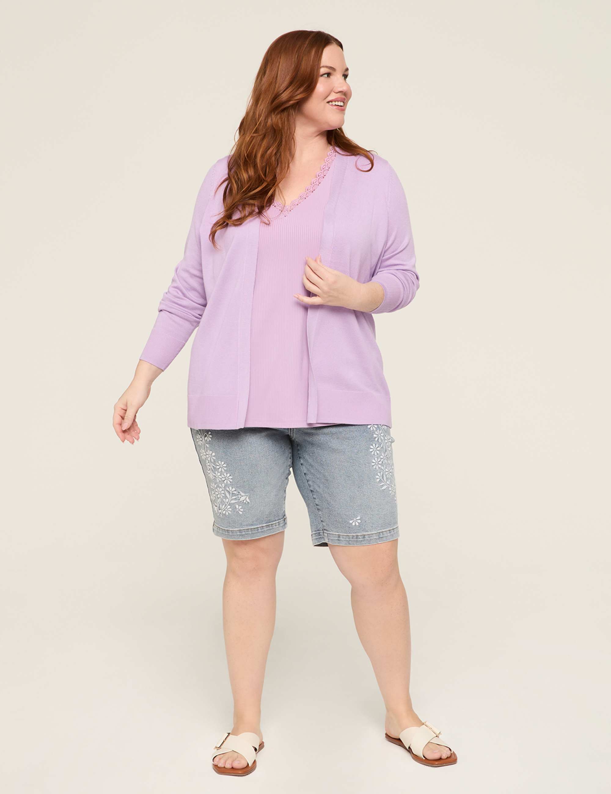Modern Long-Sleeve Open-Front Cardigan