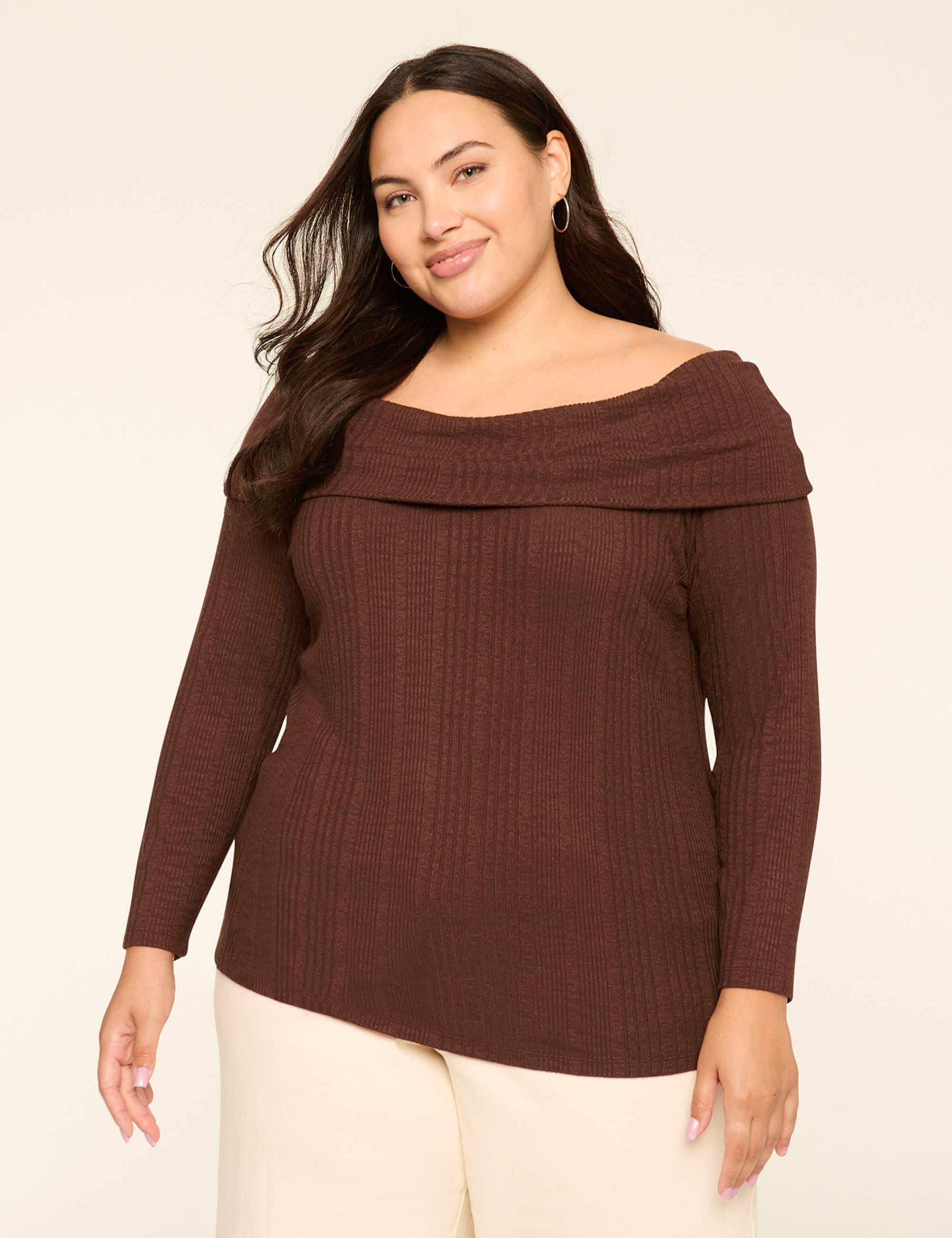 Rib Off-The-Shoulder Top