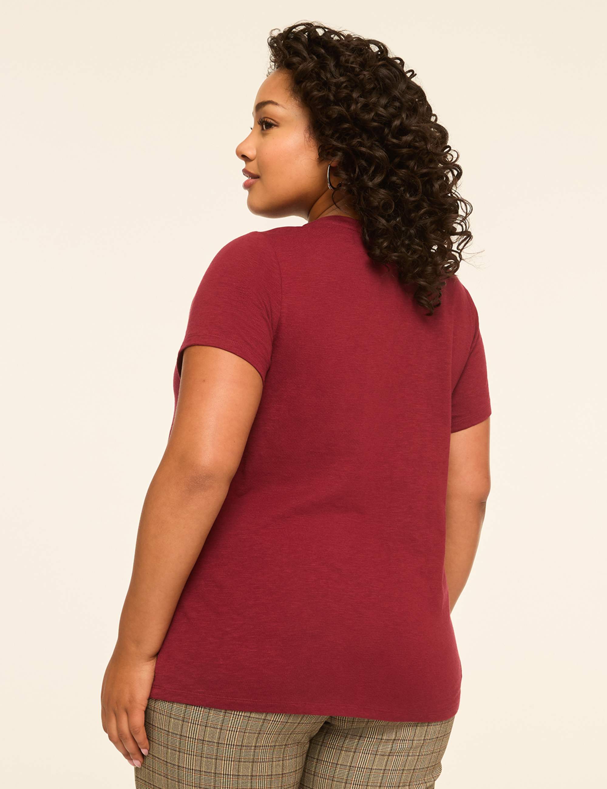 Short-Sleeve Sweetheart-Seamed Top