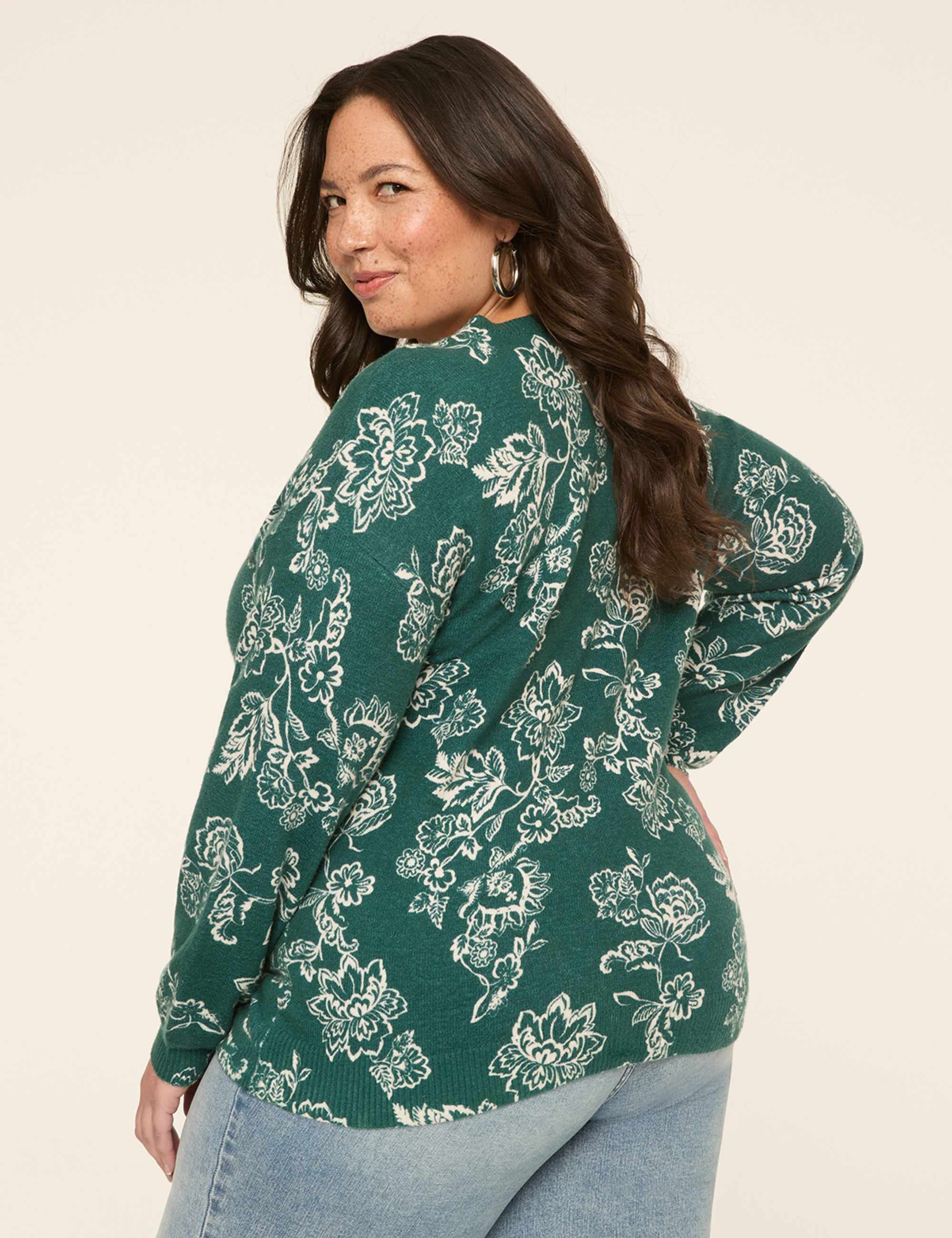 Long-Sleeve V-Neck Pullover Sweater