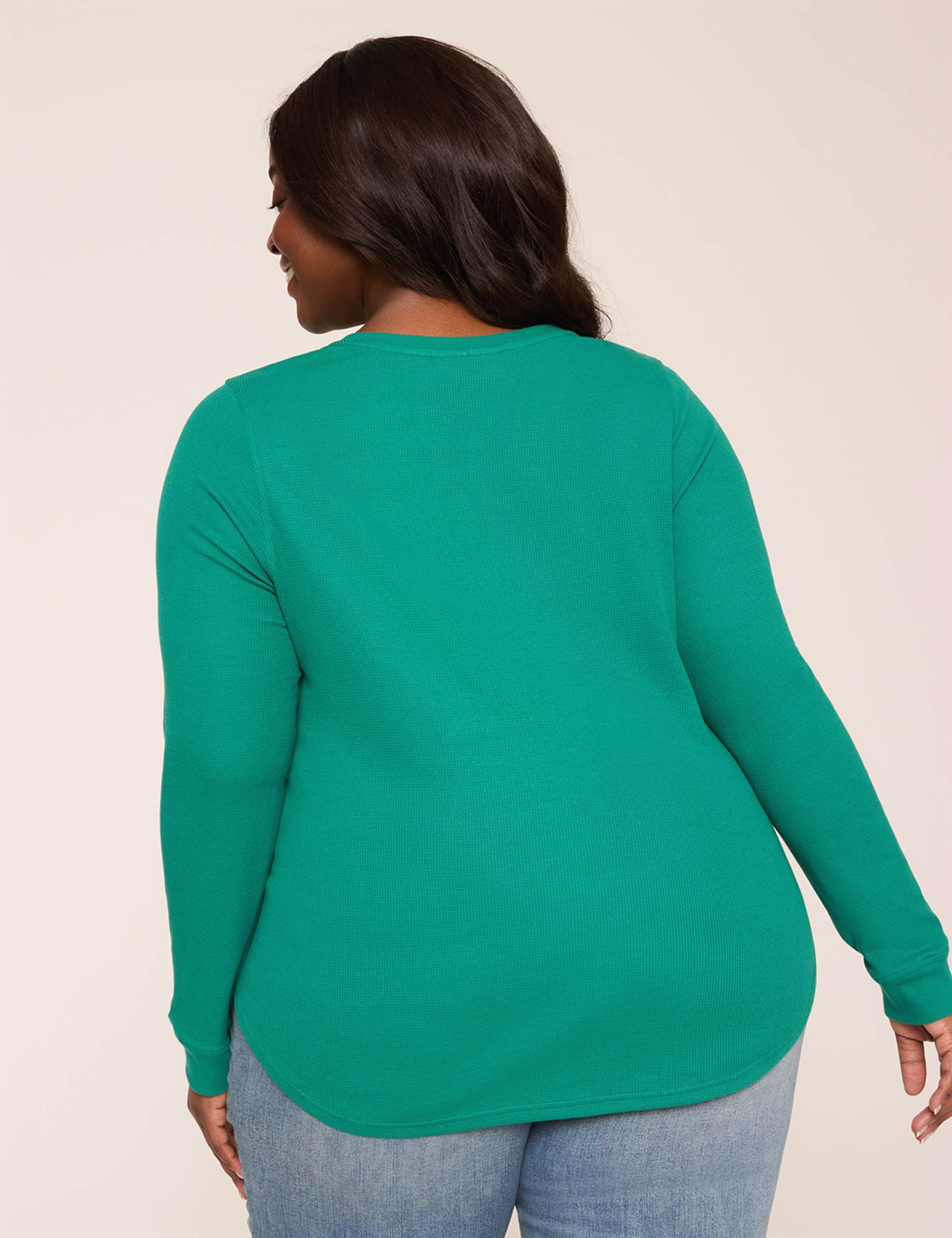 Waffle Knit Curved-Hem Tee
