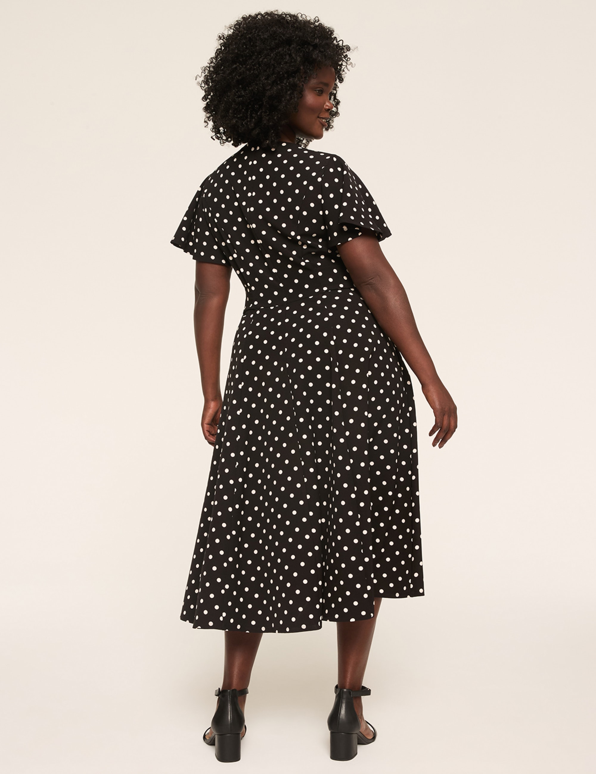 Lena V-Neck Level-Hem Midi Dress