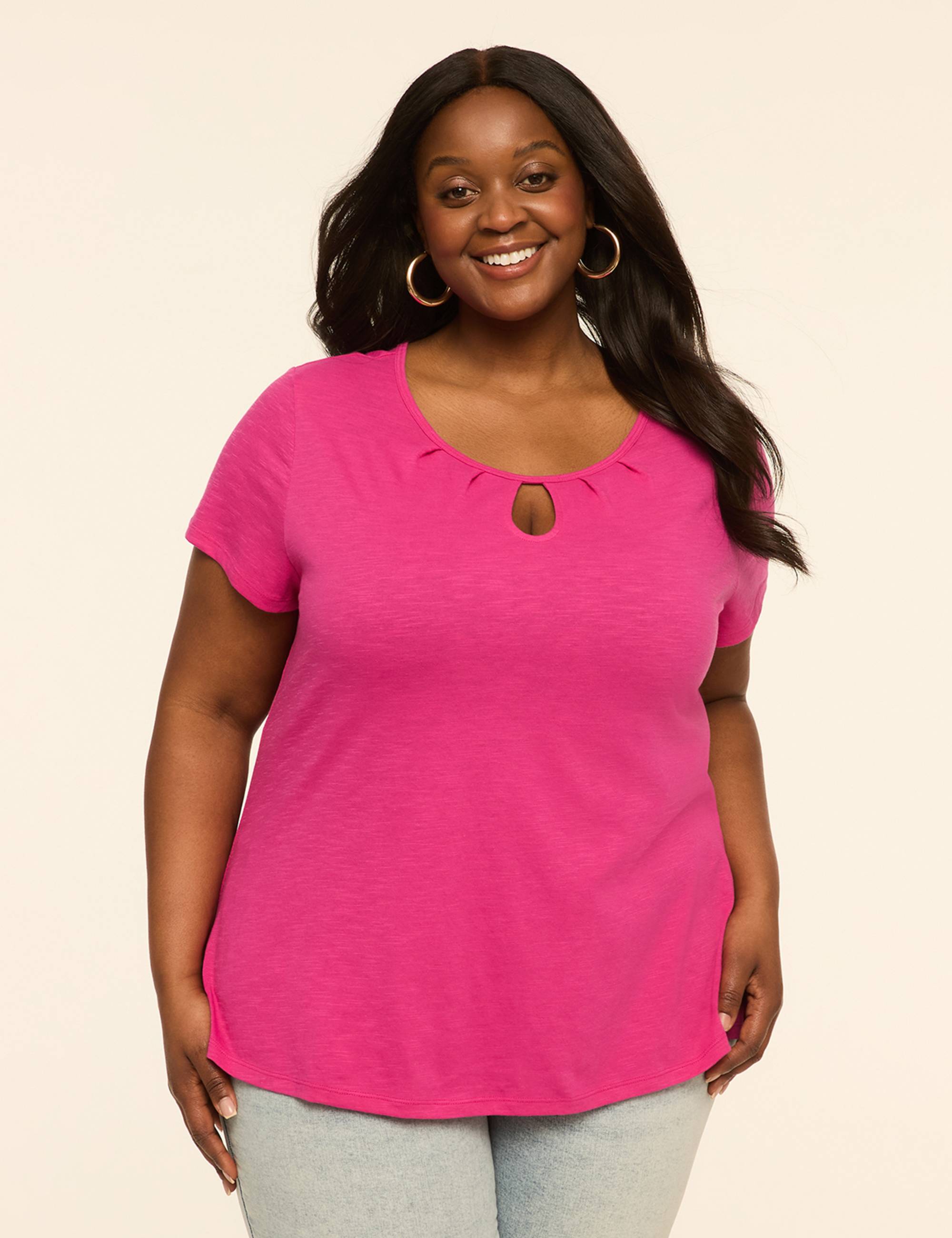 Scoop-Neck Keyhole Top