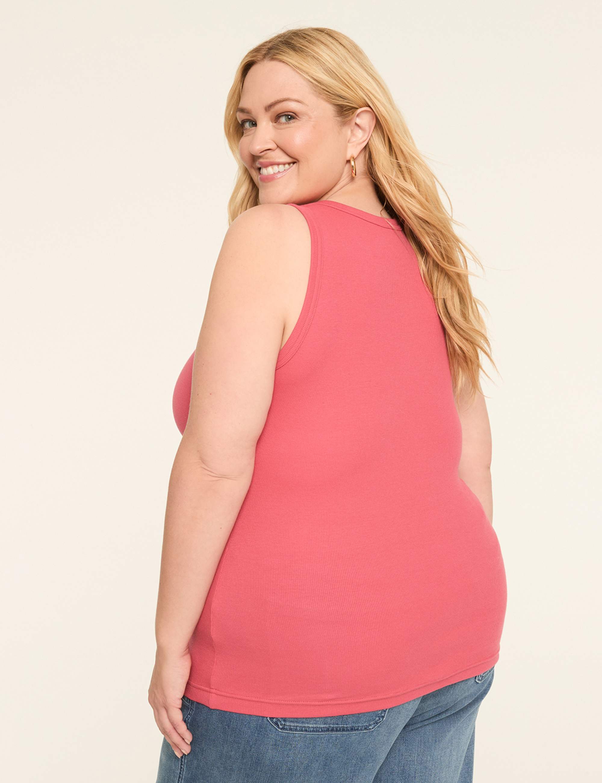 Deep V-Neck Rib Layering Tank