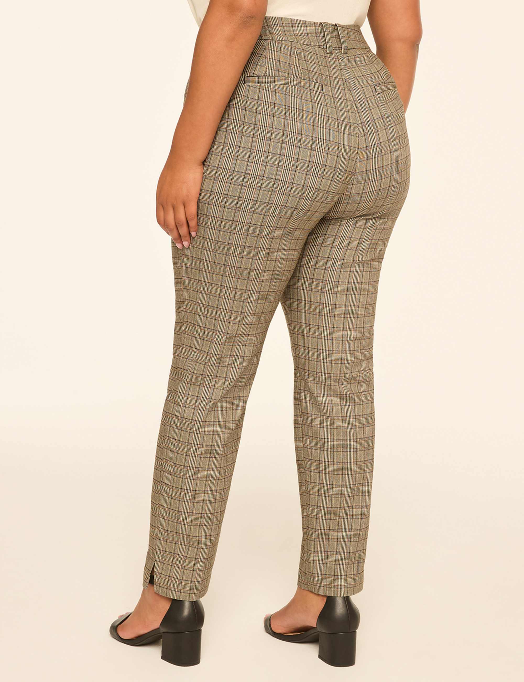 4-Season High-Rise Plaid Slim Ankle Pant