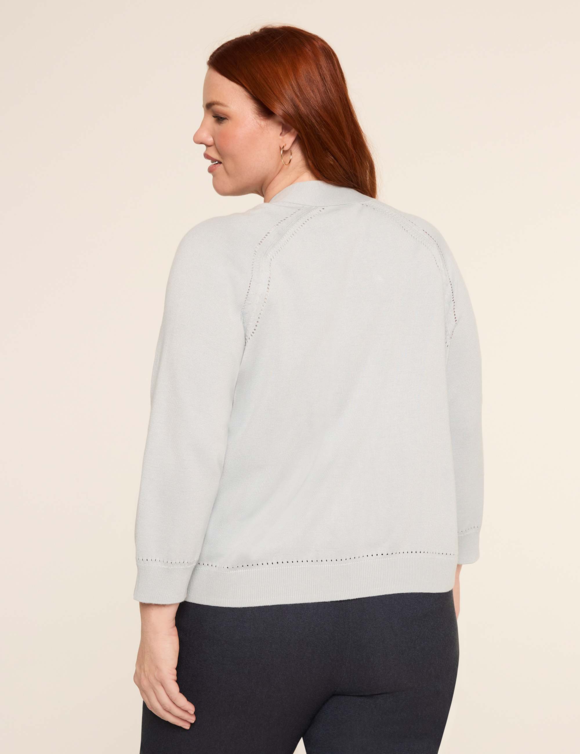 3/4-Sleeve Open-Front Shrug