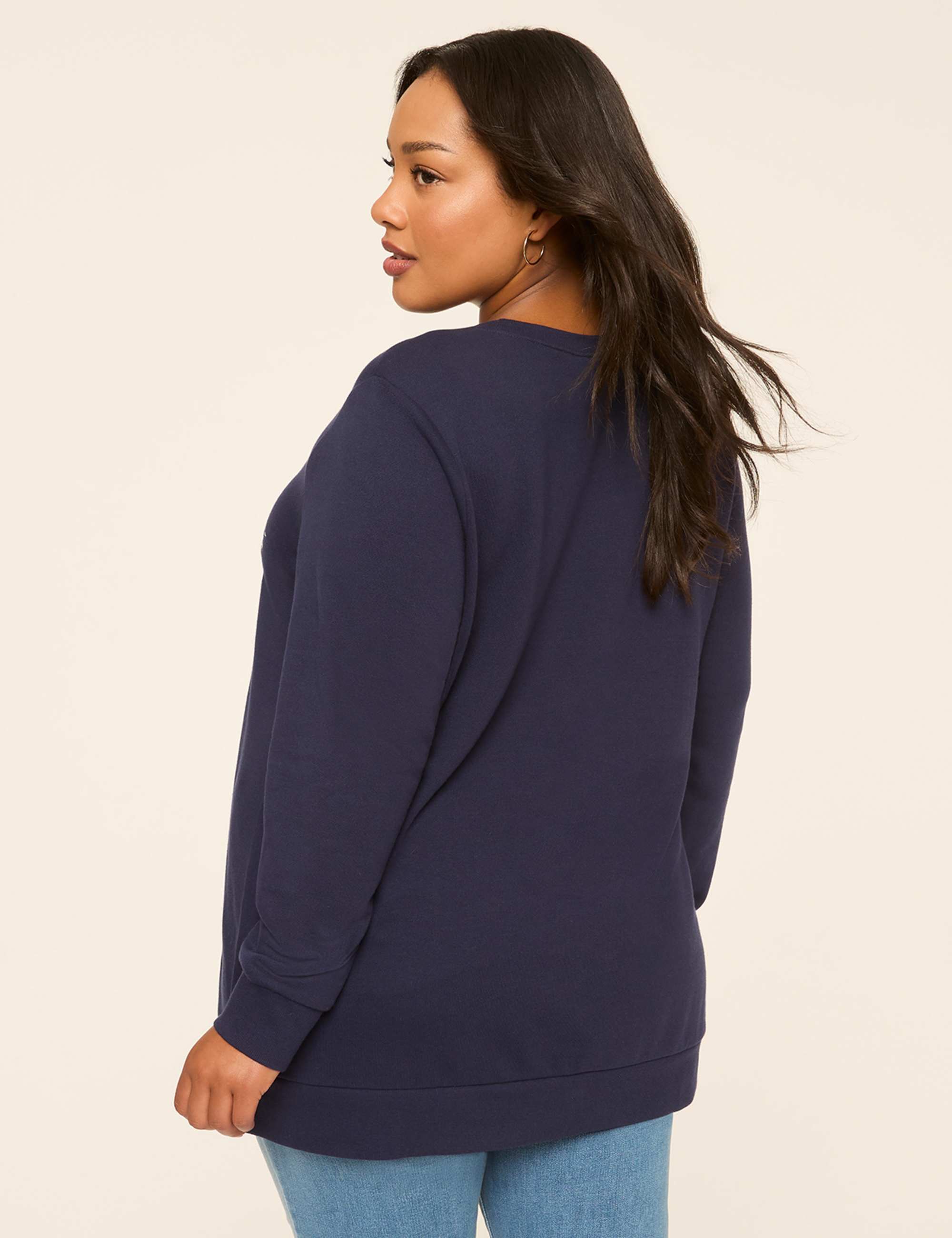 Embroidered Number 15 Graphic Sweatshirt