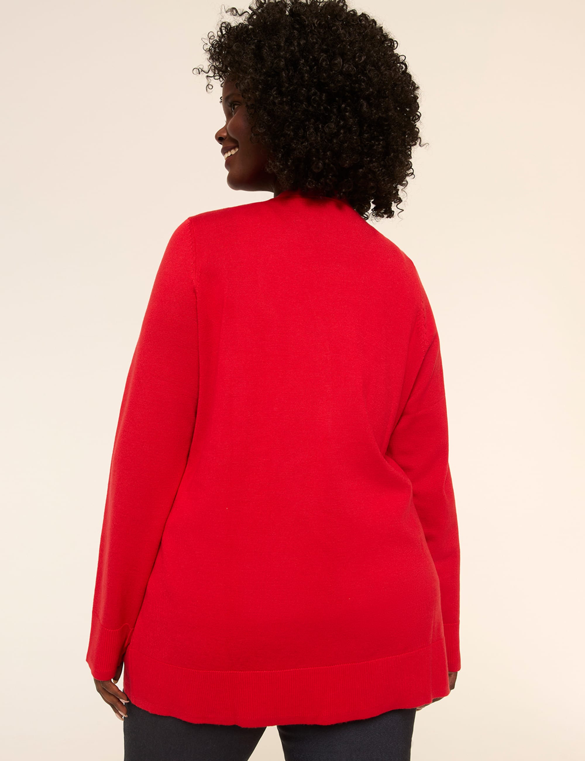 Modern Long-Sleeve Open-Front Cardigan
