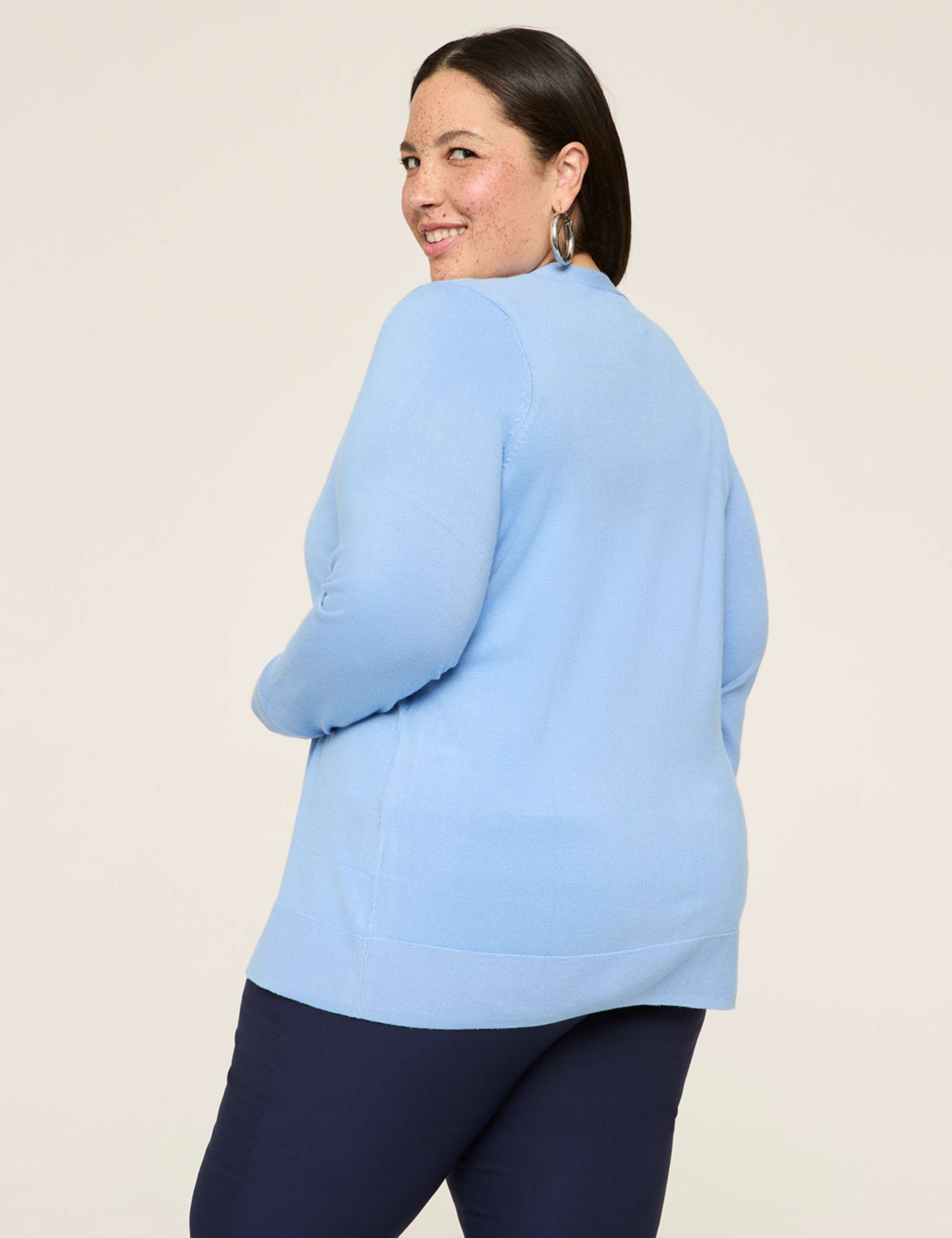 Modern Long-Sleeve Open-Front Cardigan
