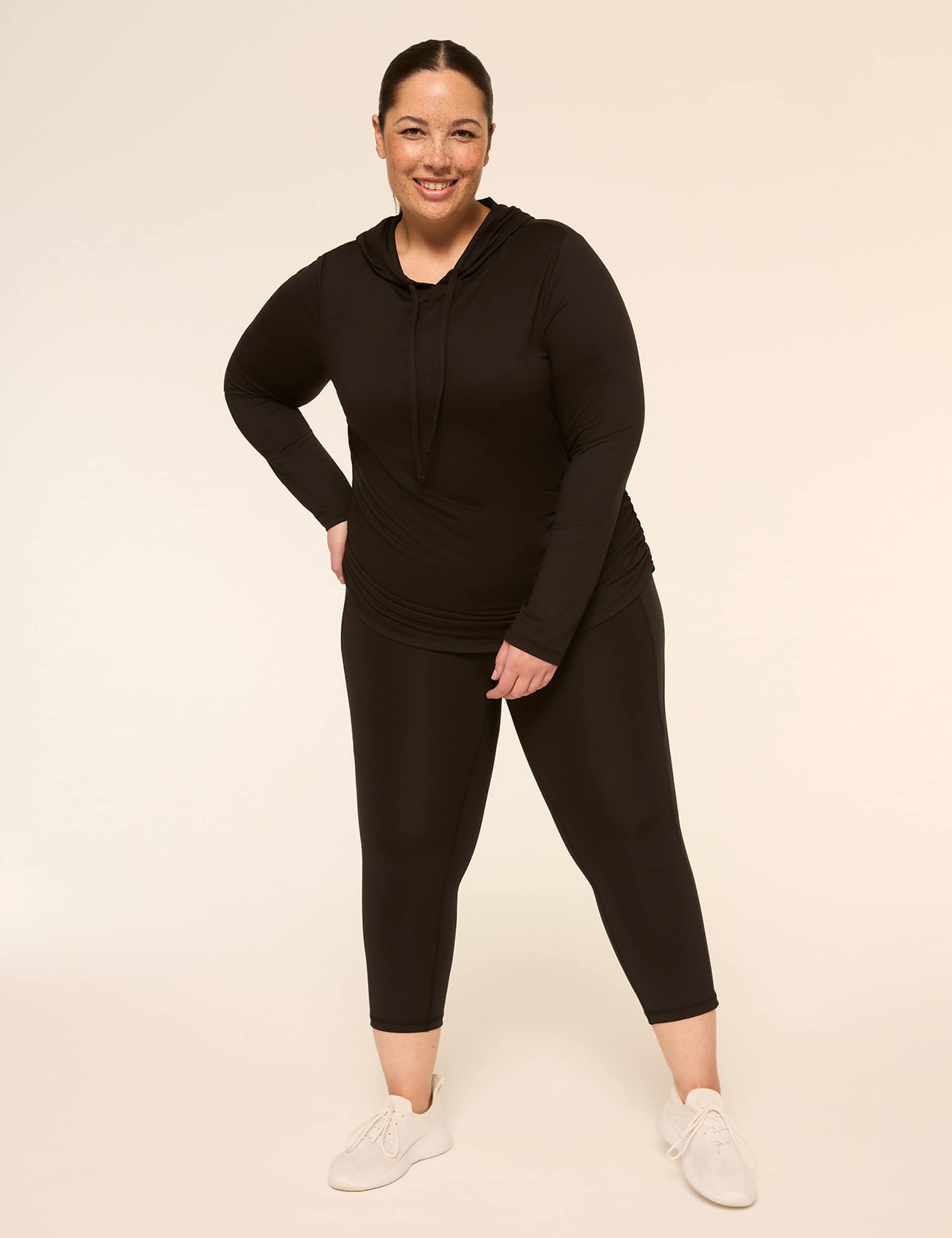 LIVI Soft Long-Sleeve Side-Ruched Hoodie