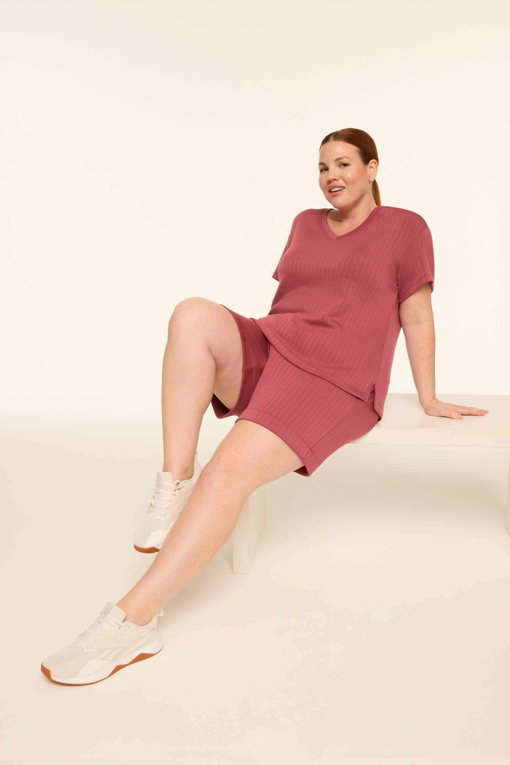 LIVI Wide Rib Journey V-Neck Top