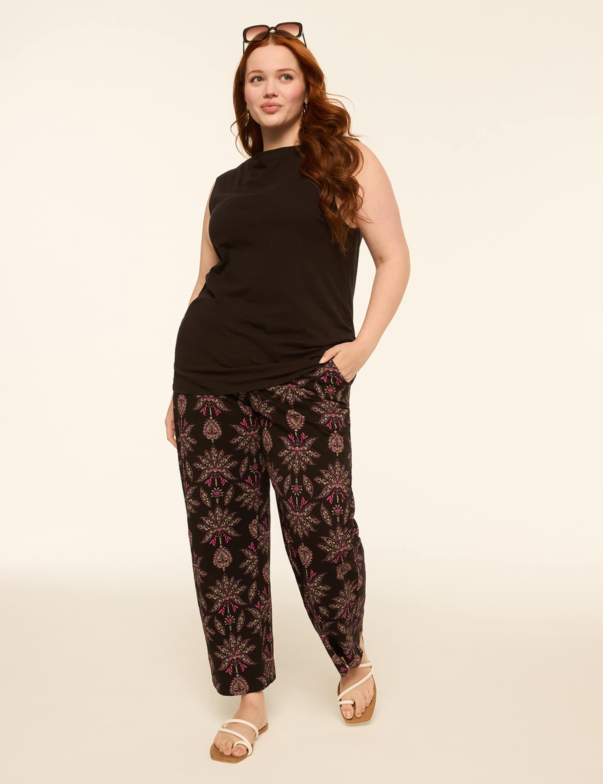 Sleeveless Boatneck Side-Ruched Top