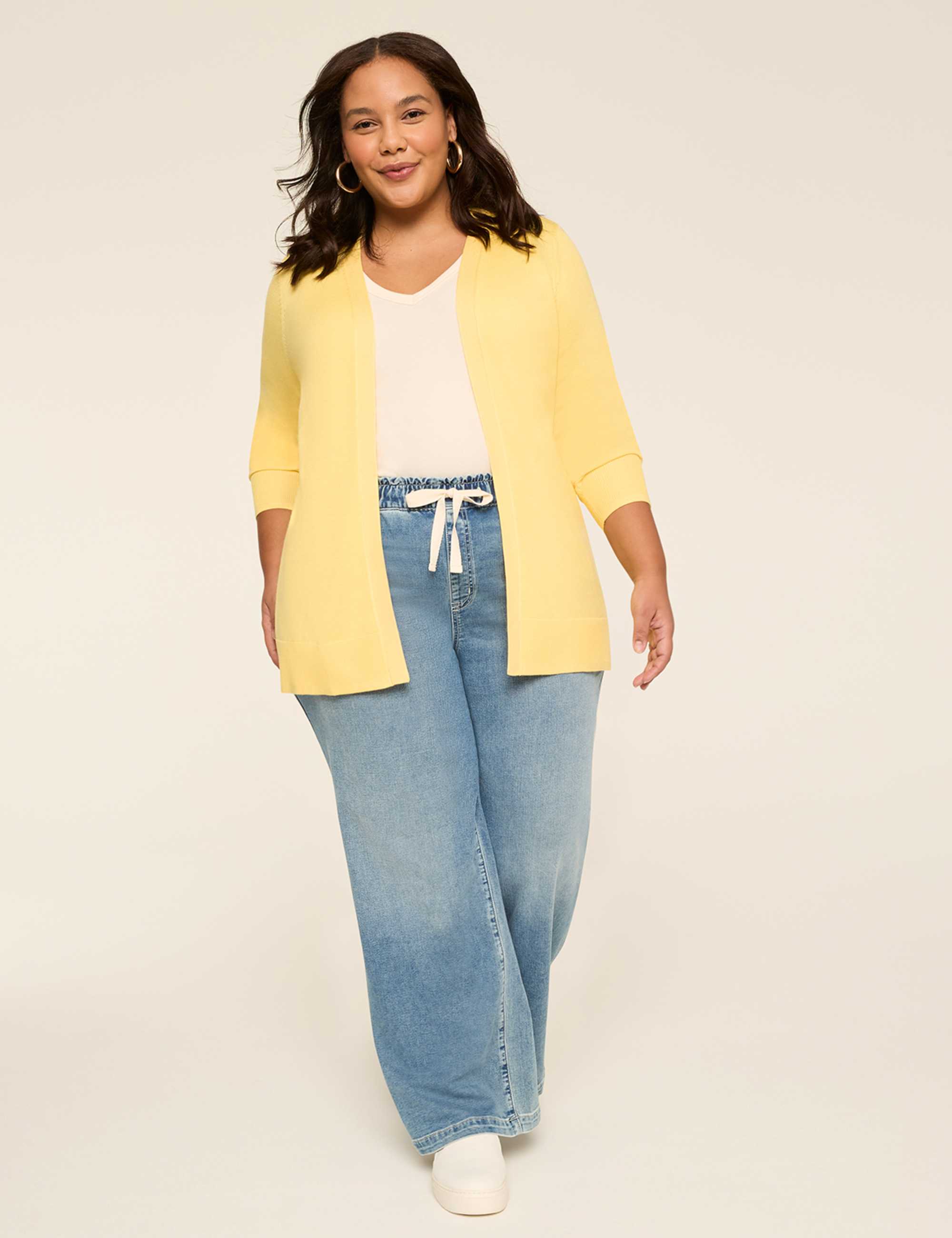Modern Long-Sleeve Open-Front Cardigan