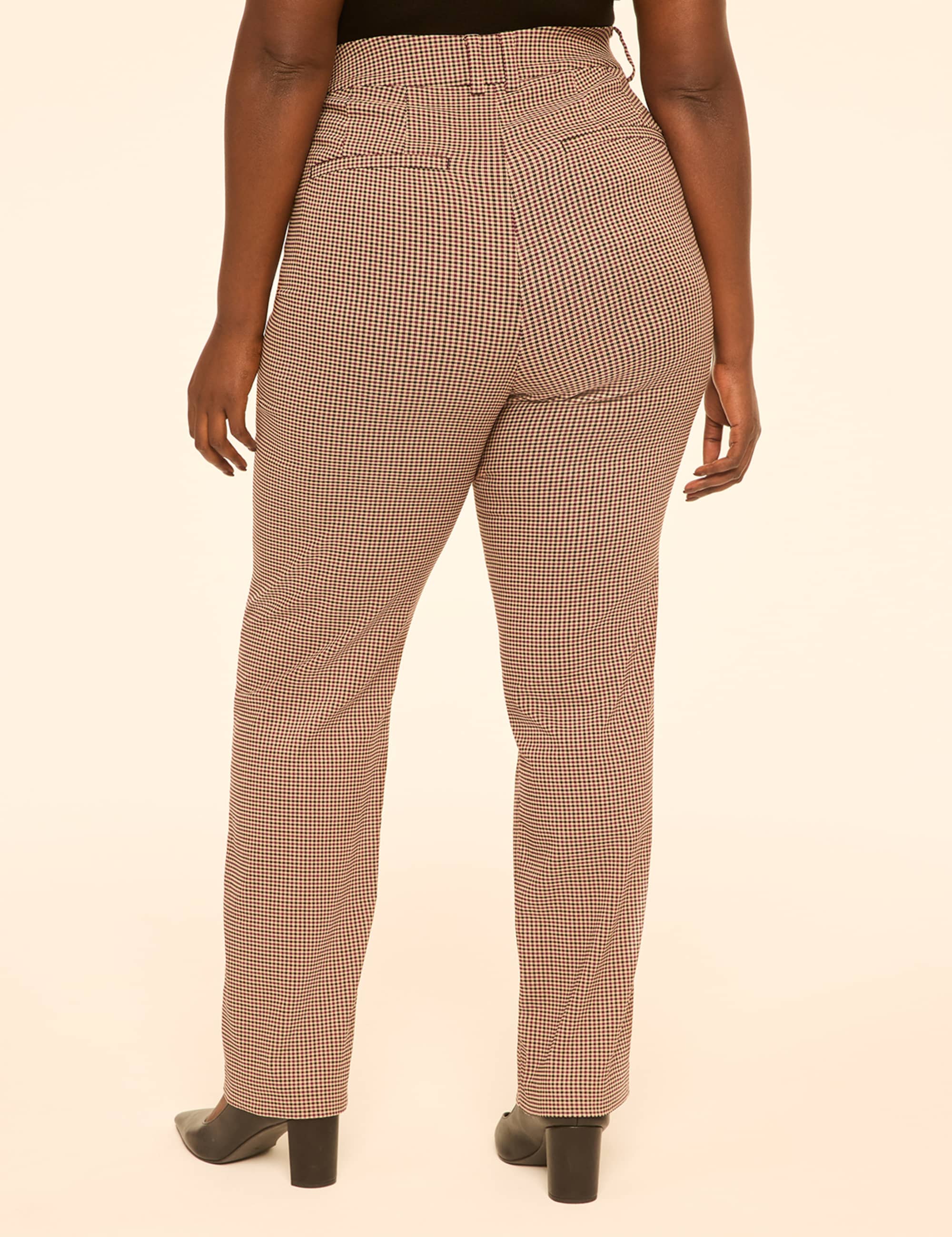 4-Season High-Rise Plaid Straight Leg Pant