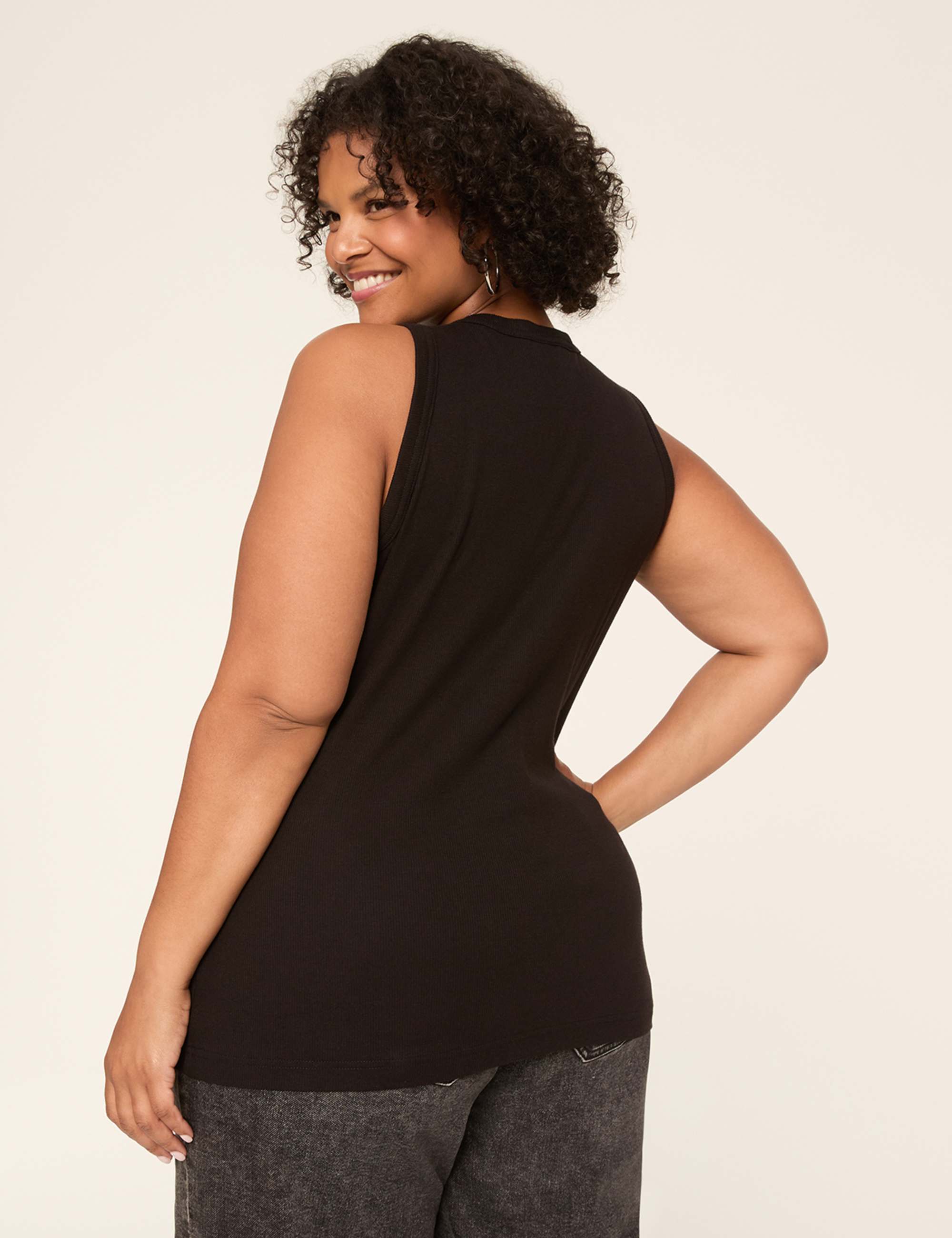 Deep V-Neck Rib Layering Tank