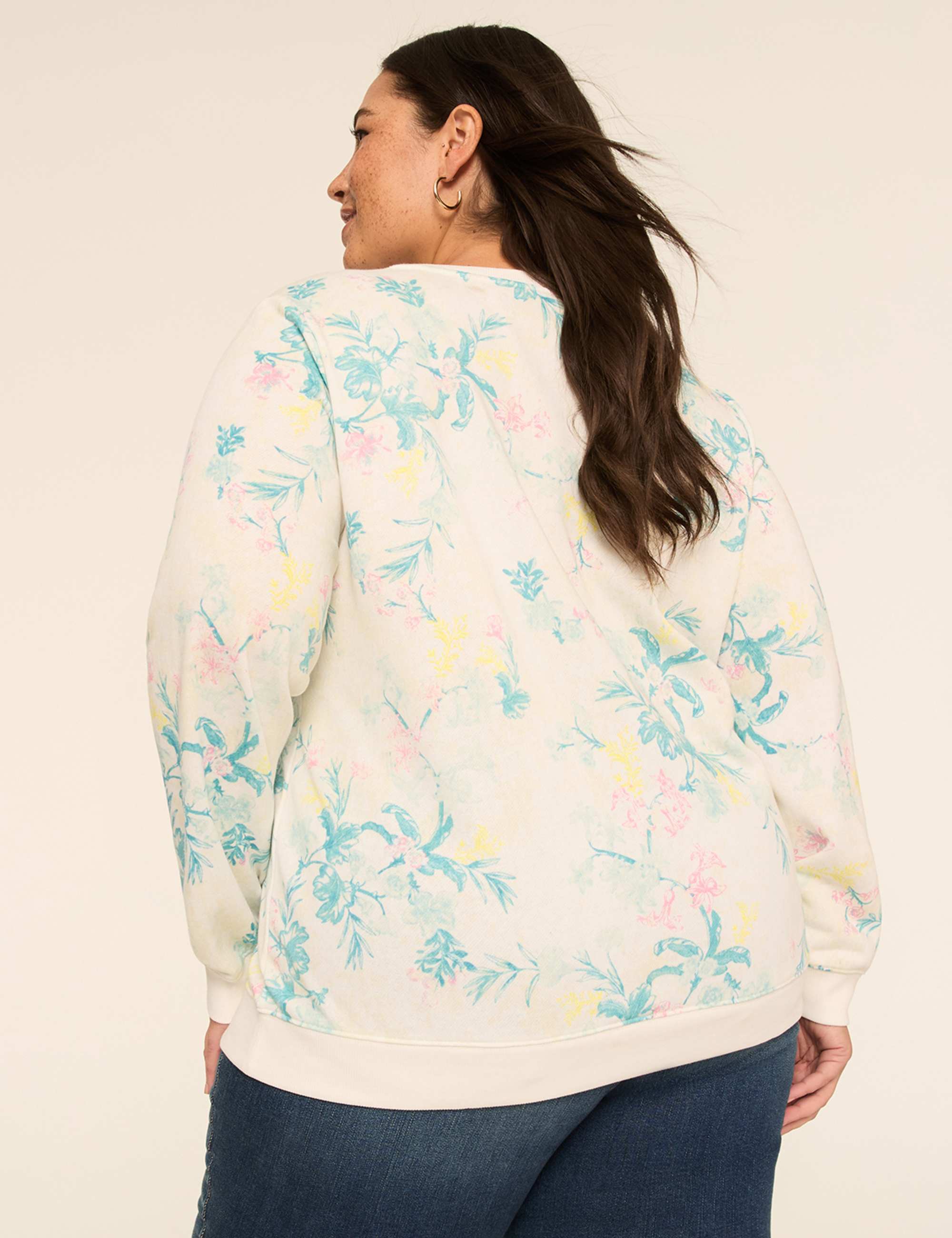 Printed Long-Sleeve Crew-Neck Sweatshirt