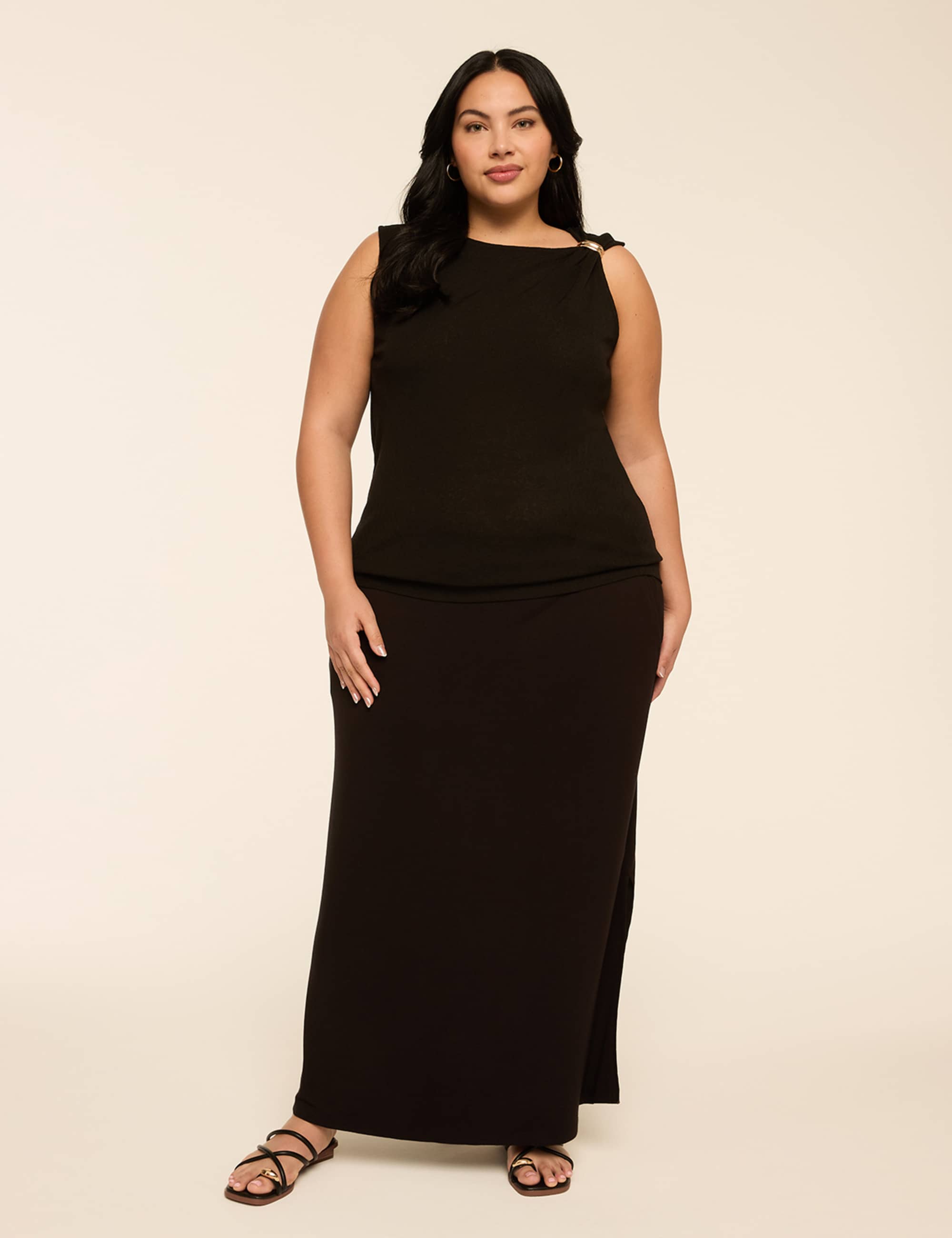 Pull-On Knit Maxi Skirt