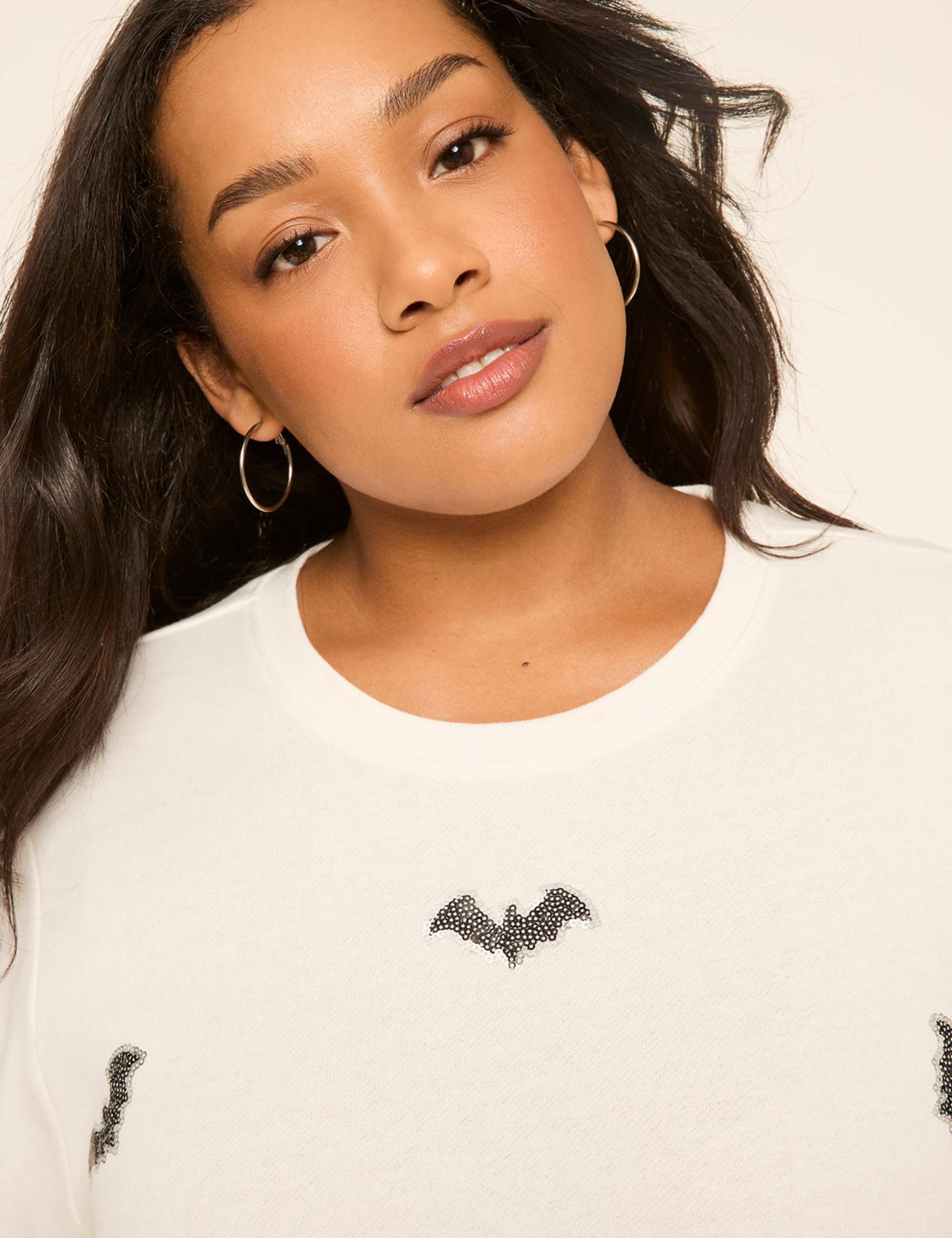 Sequin Bats Graphic Sweatshirt