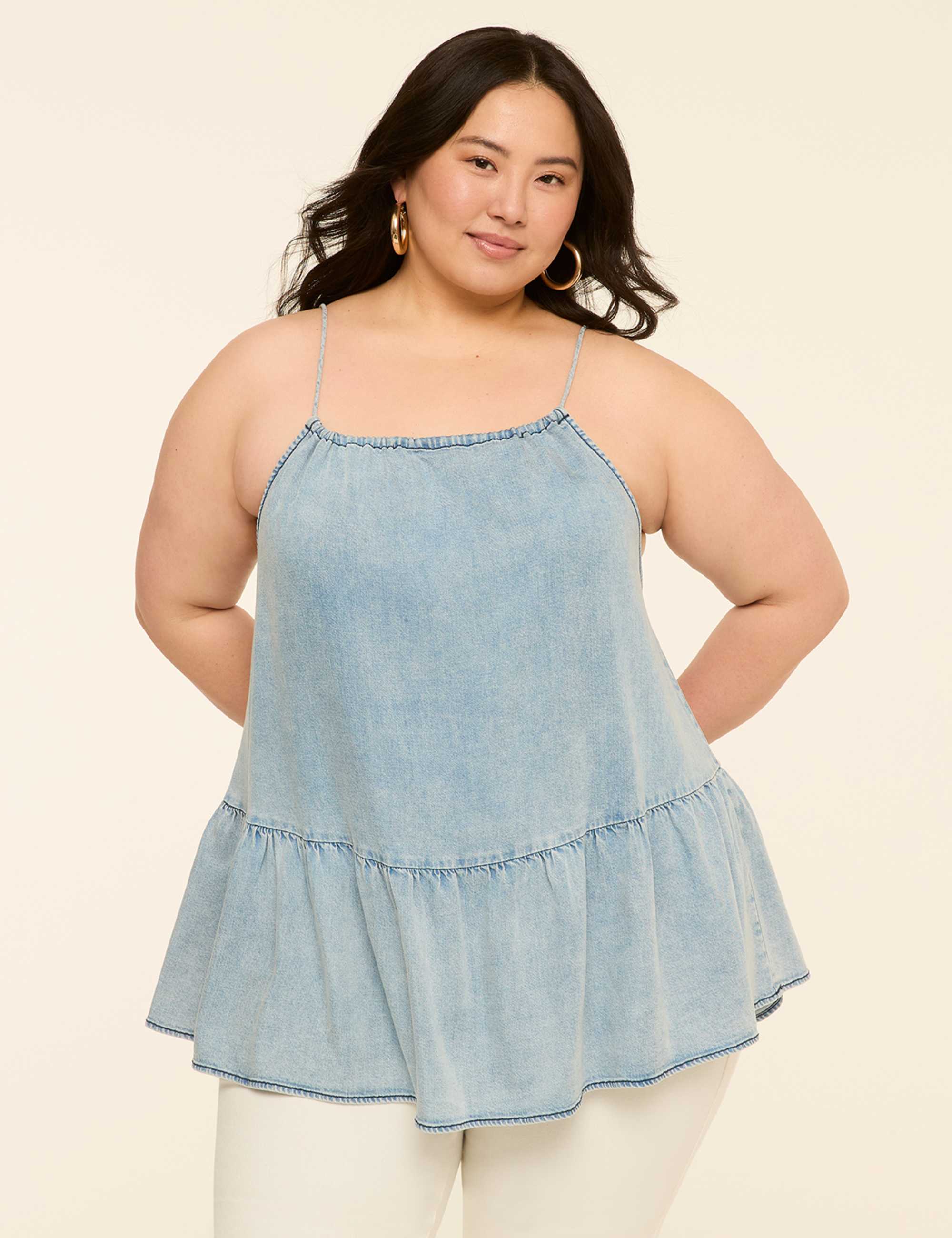 Denim Peplum Tank