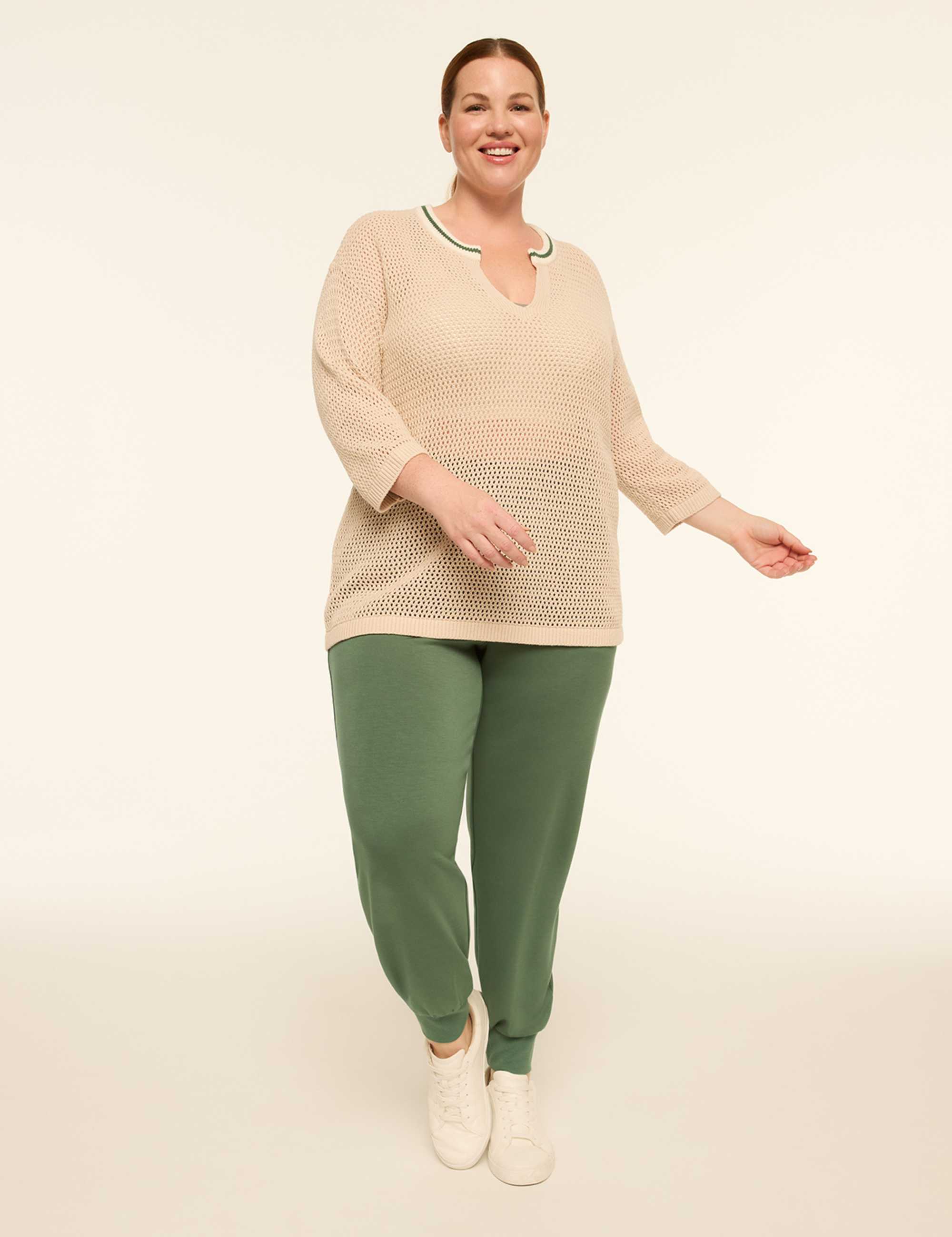 LIVI 3/4-Sleeve Textured Sweater