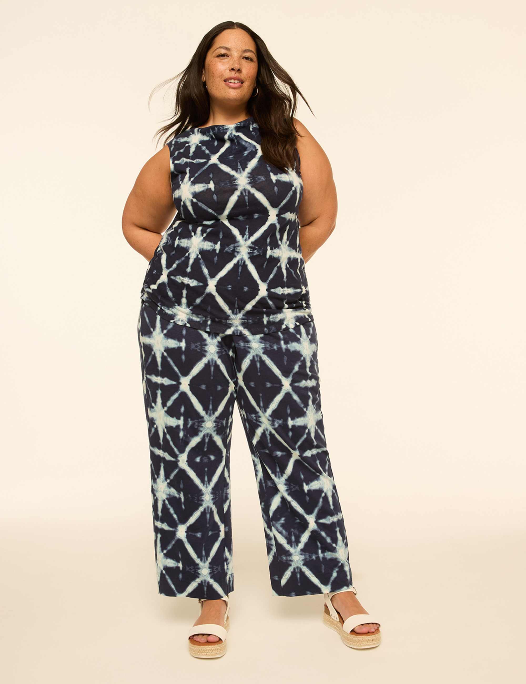 Slub Knit Pull-On Straight Leg Pant