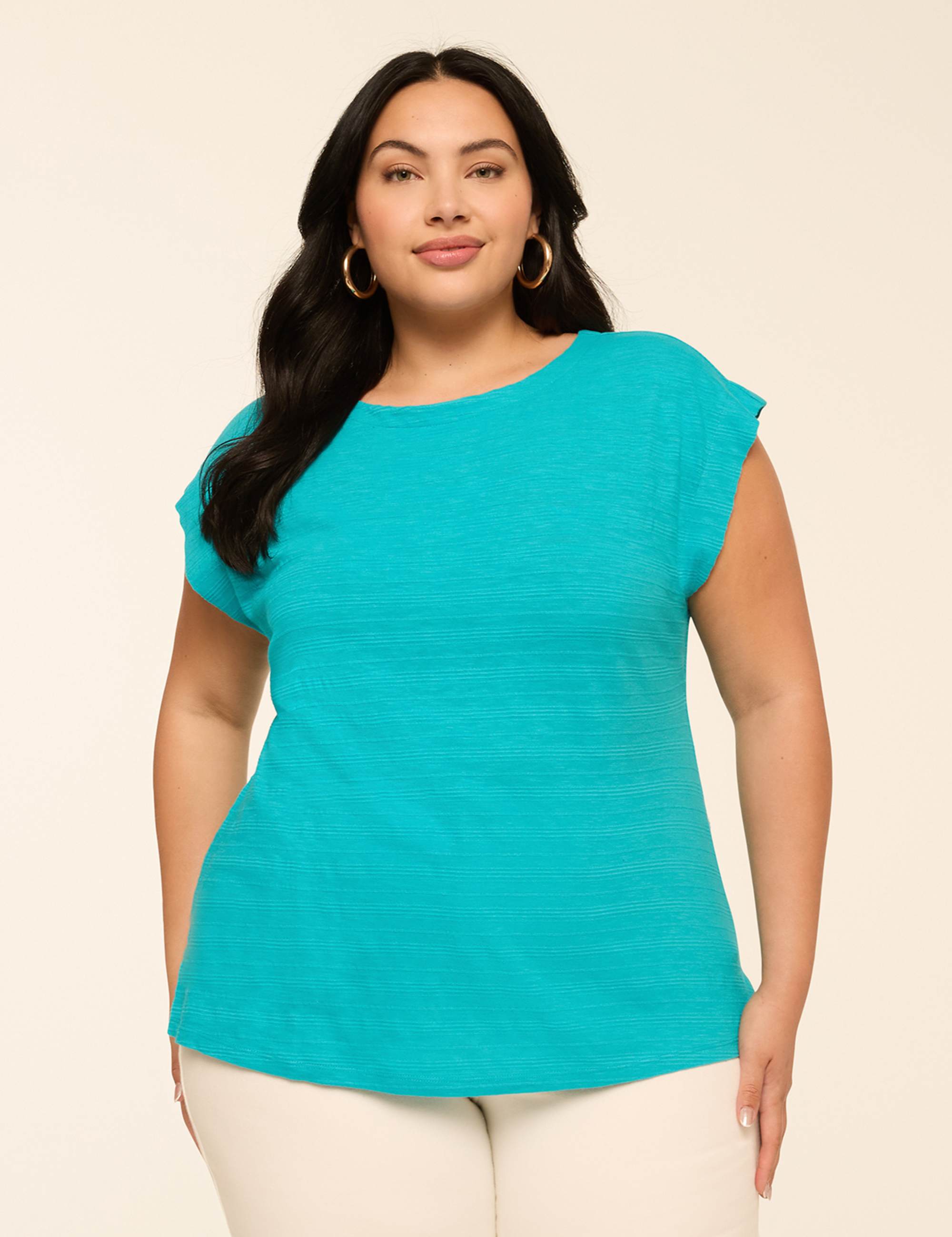 Textured Boatneck Tee