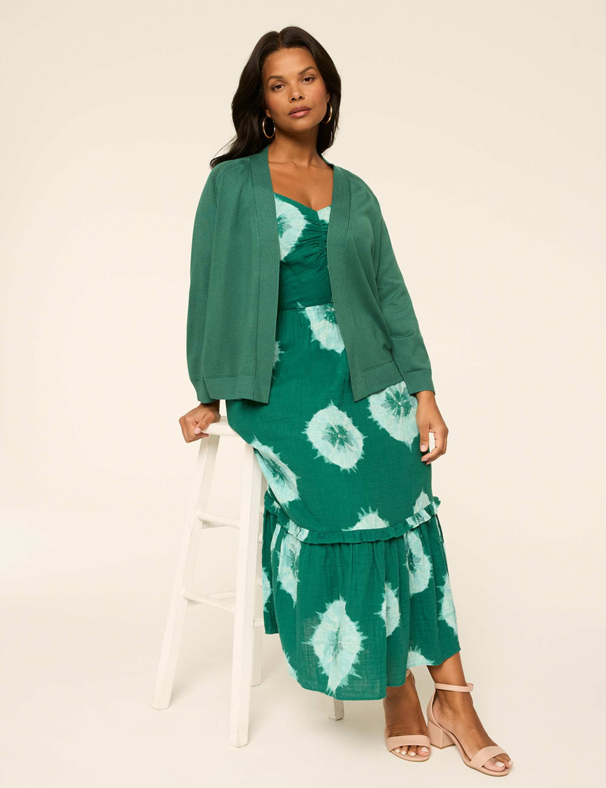 3/4-Sleeve Open-Front Shrug