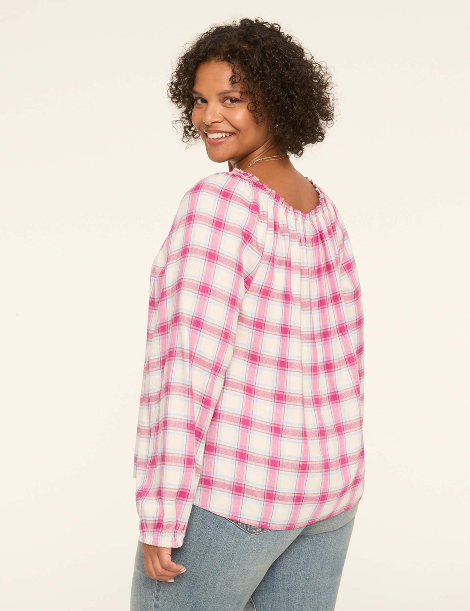 Swing Square-Neck Popover Blouse