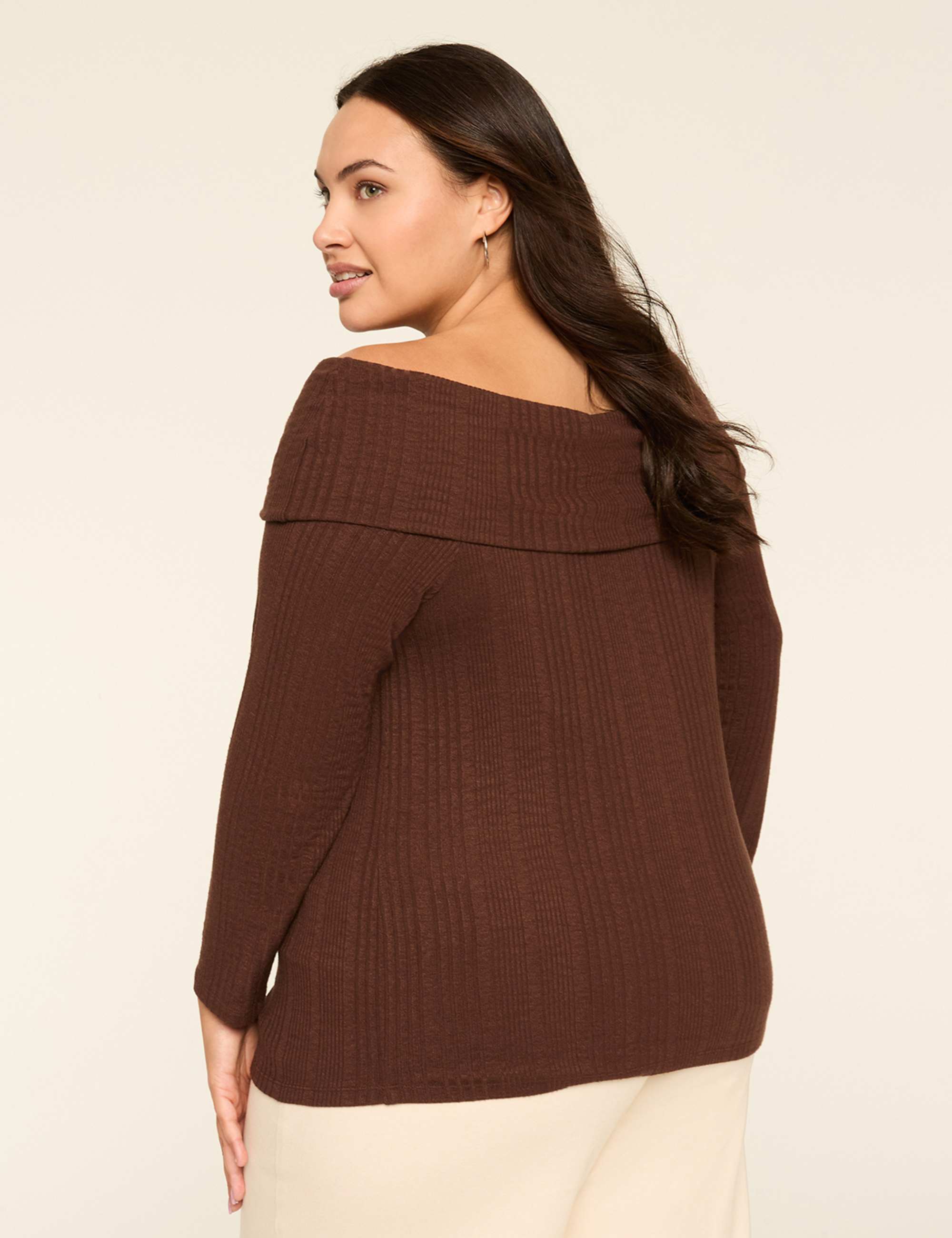 Rib Off-The-Shoulder Top