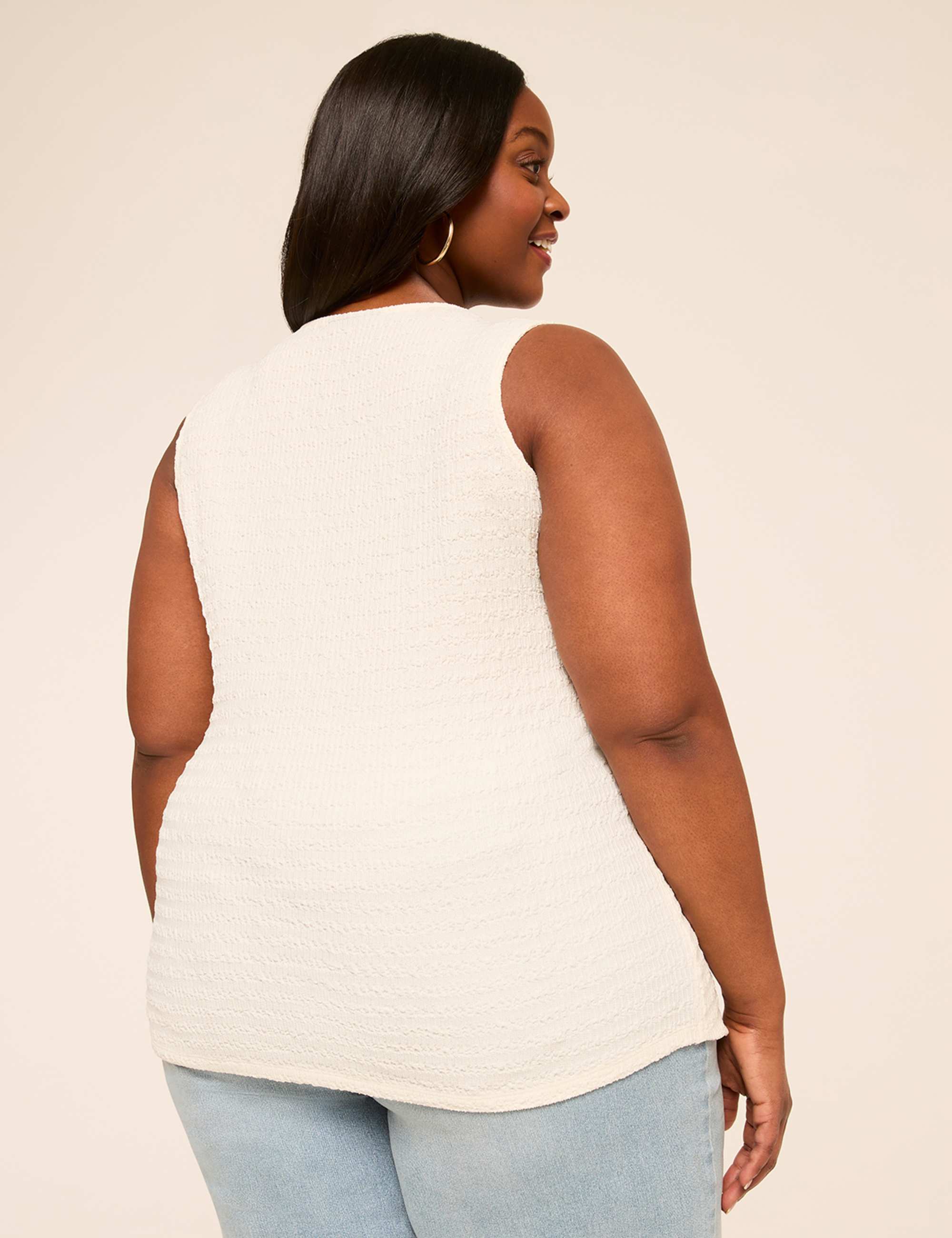 Textured Button-Front Vest