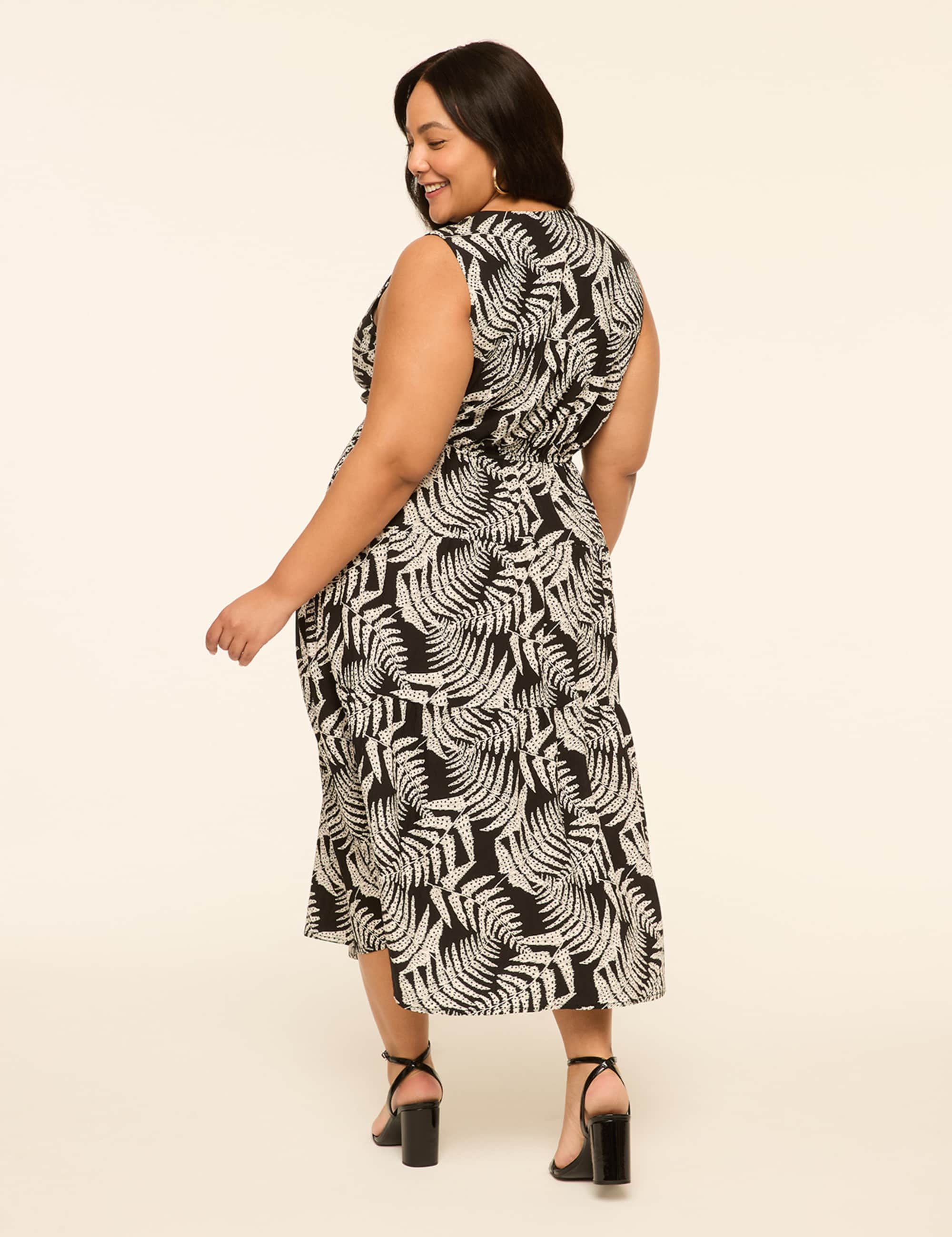 Sleeveless V-Neck Midi Dress