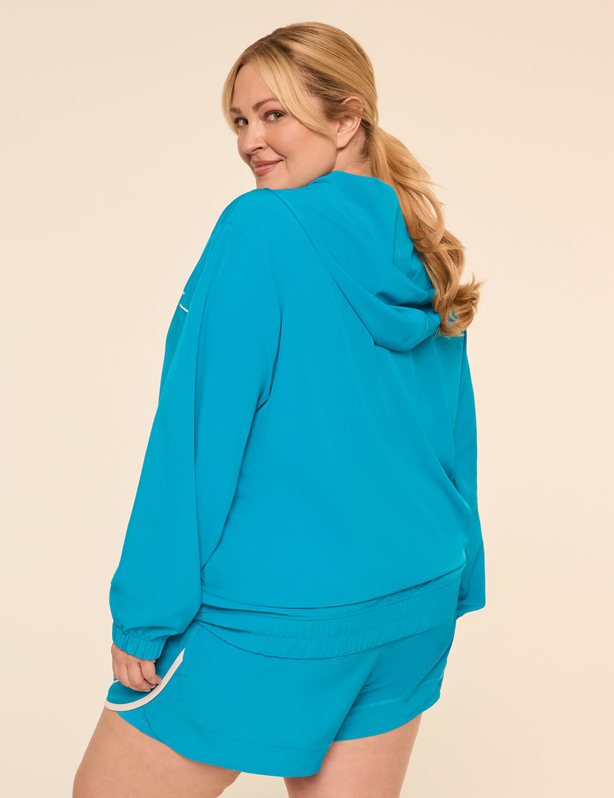 LIVI Stretch Woven Full-Zip Hooded Jacket