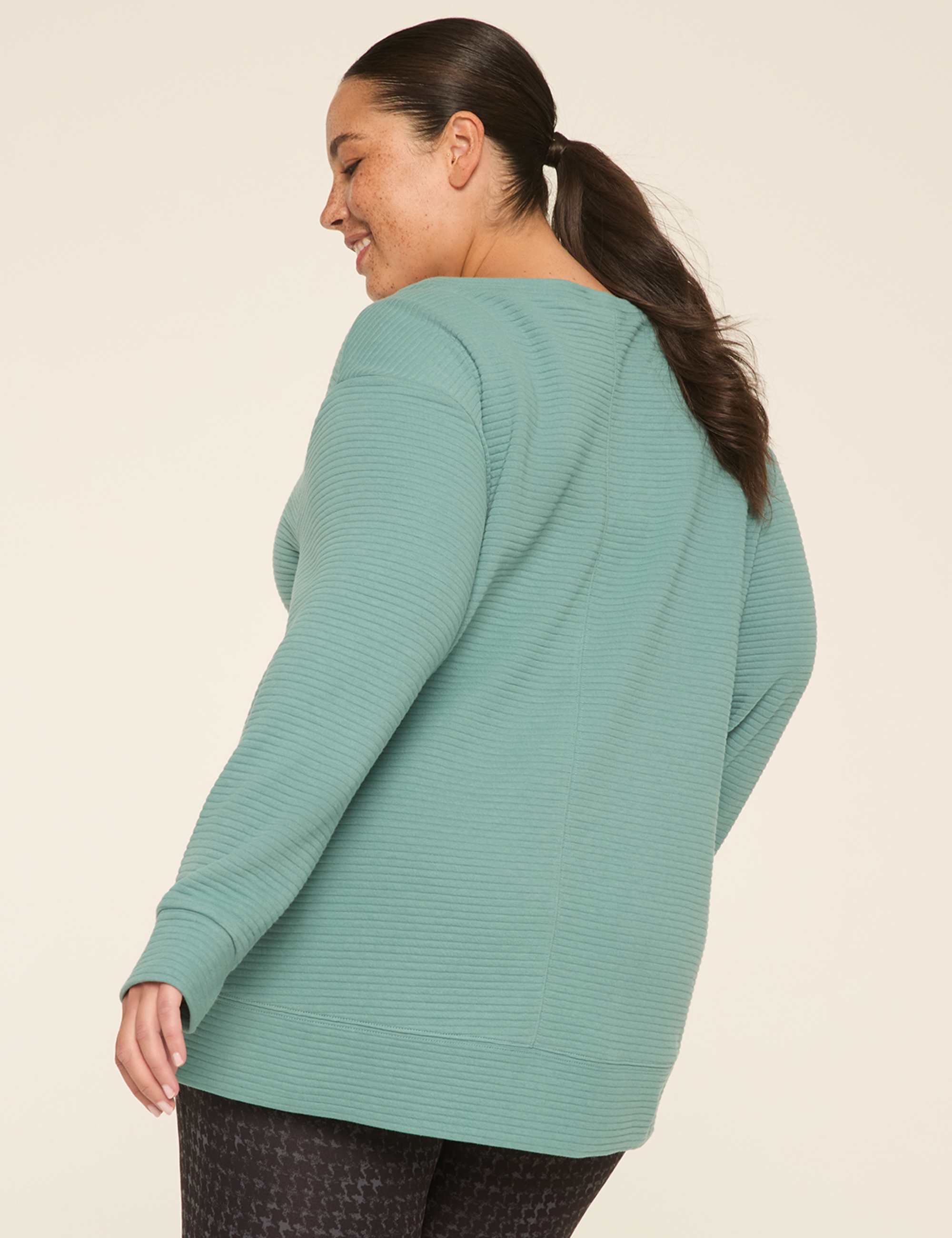 LIVI Long-Sleeve Boatneck Textured Top