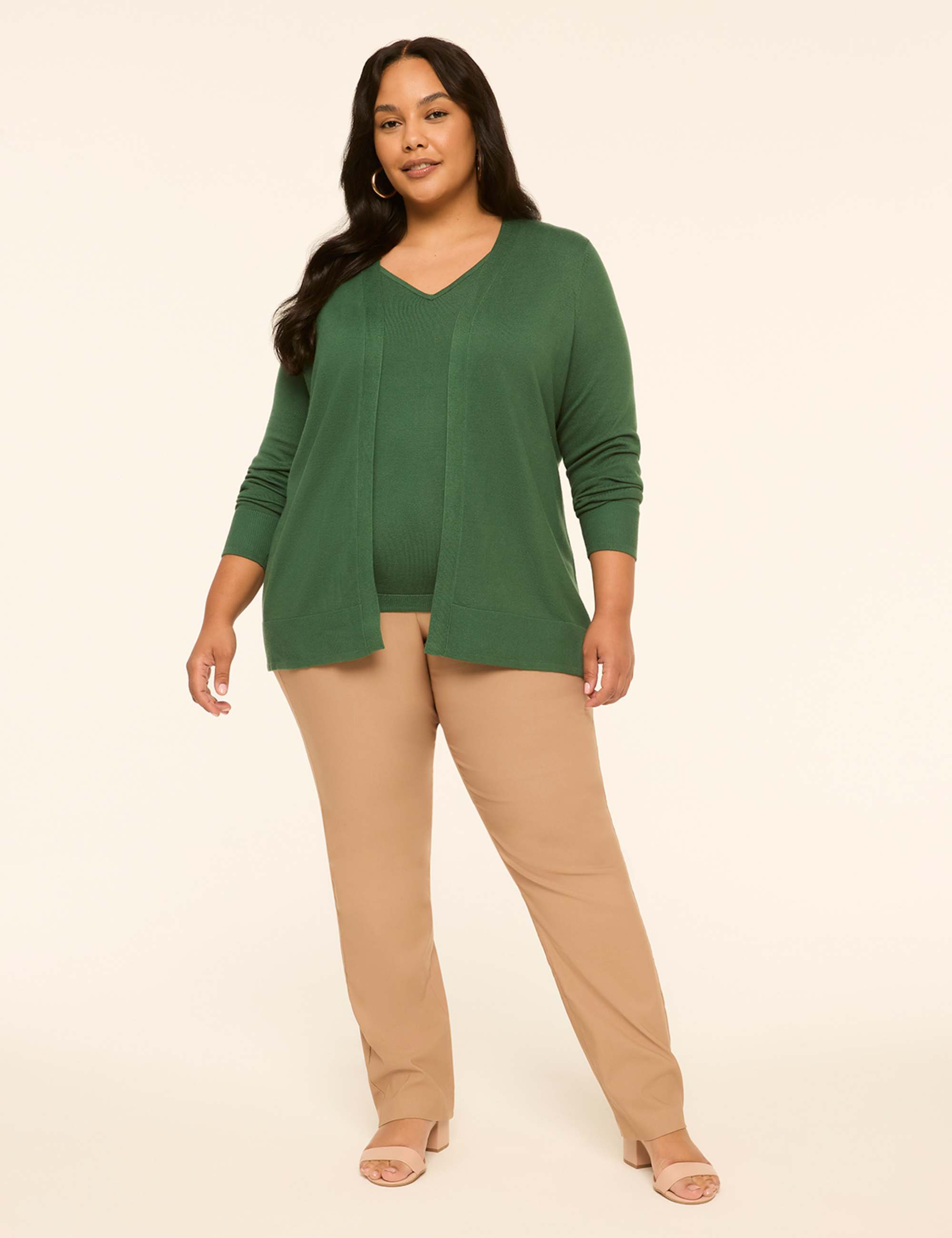 Modern Long-Sleeve Open-Front Cardigan