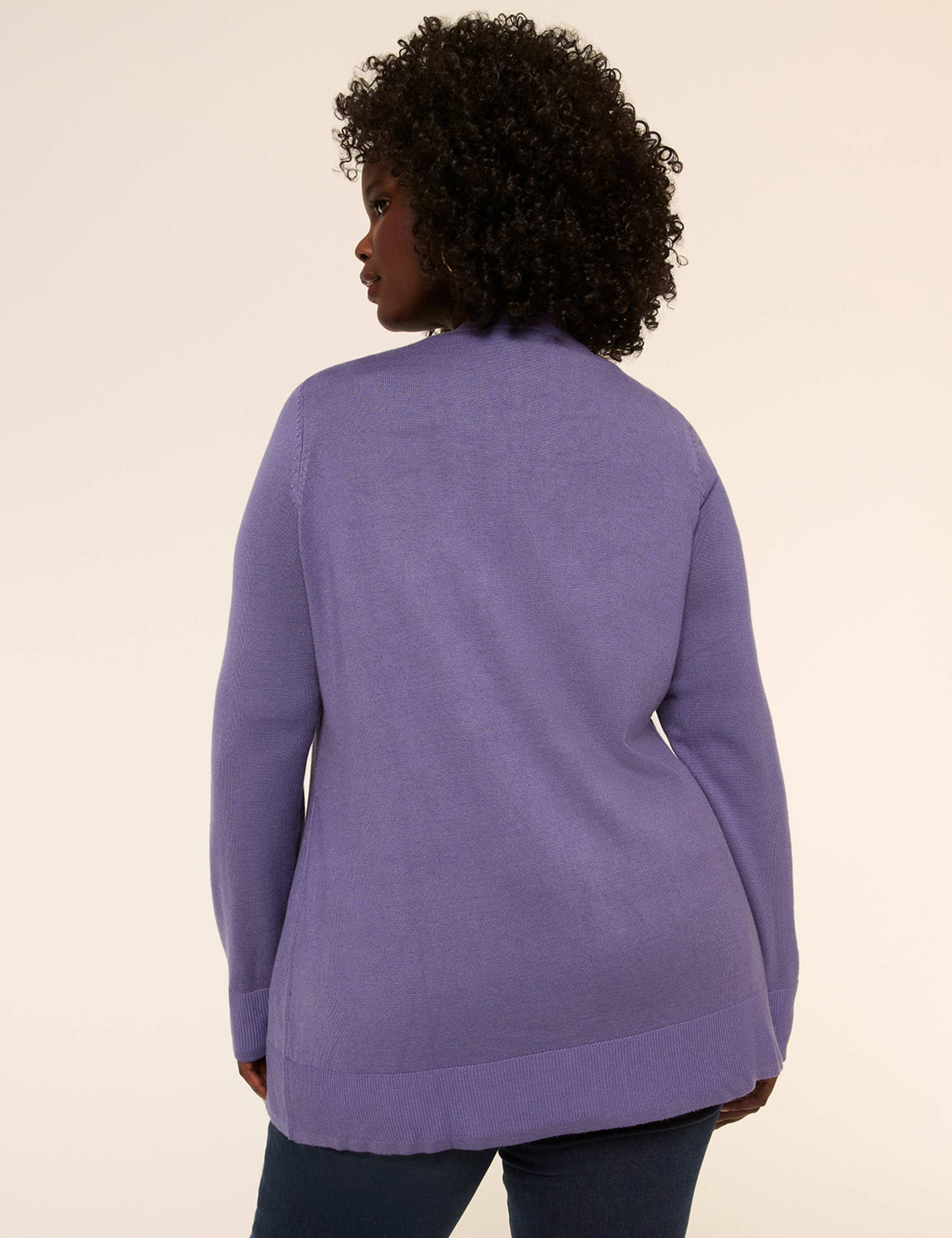 Modern Long-Sleeve Open-Front Cardigan