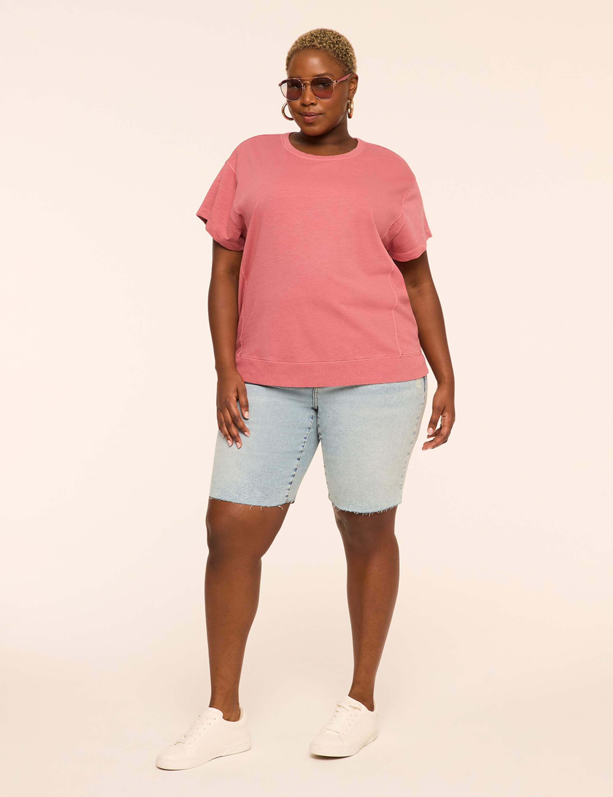 Short-Sleeve French Terry Sweatshirt