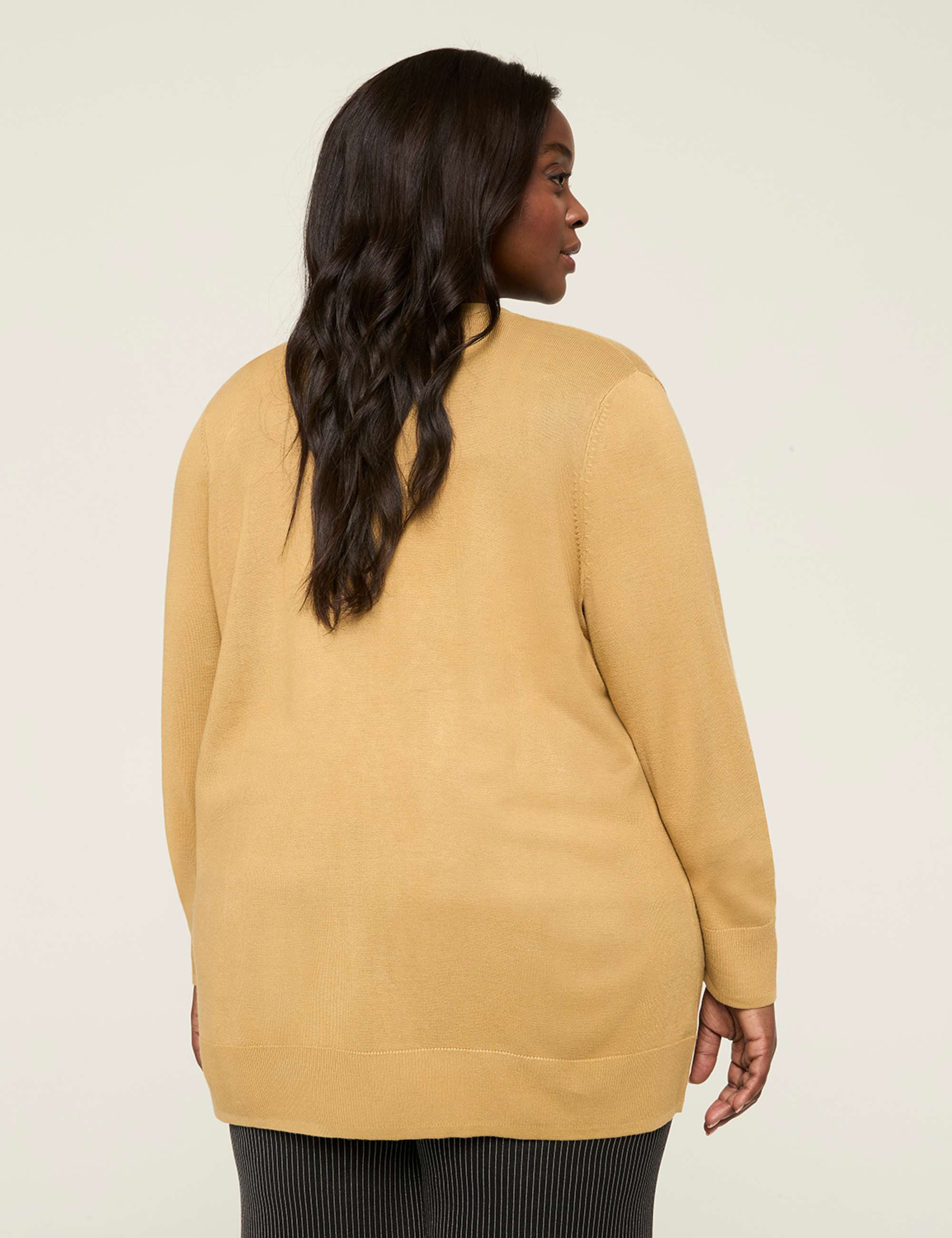 Modern Long-Sleeve Open-Front Cardigan
