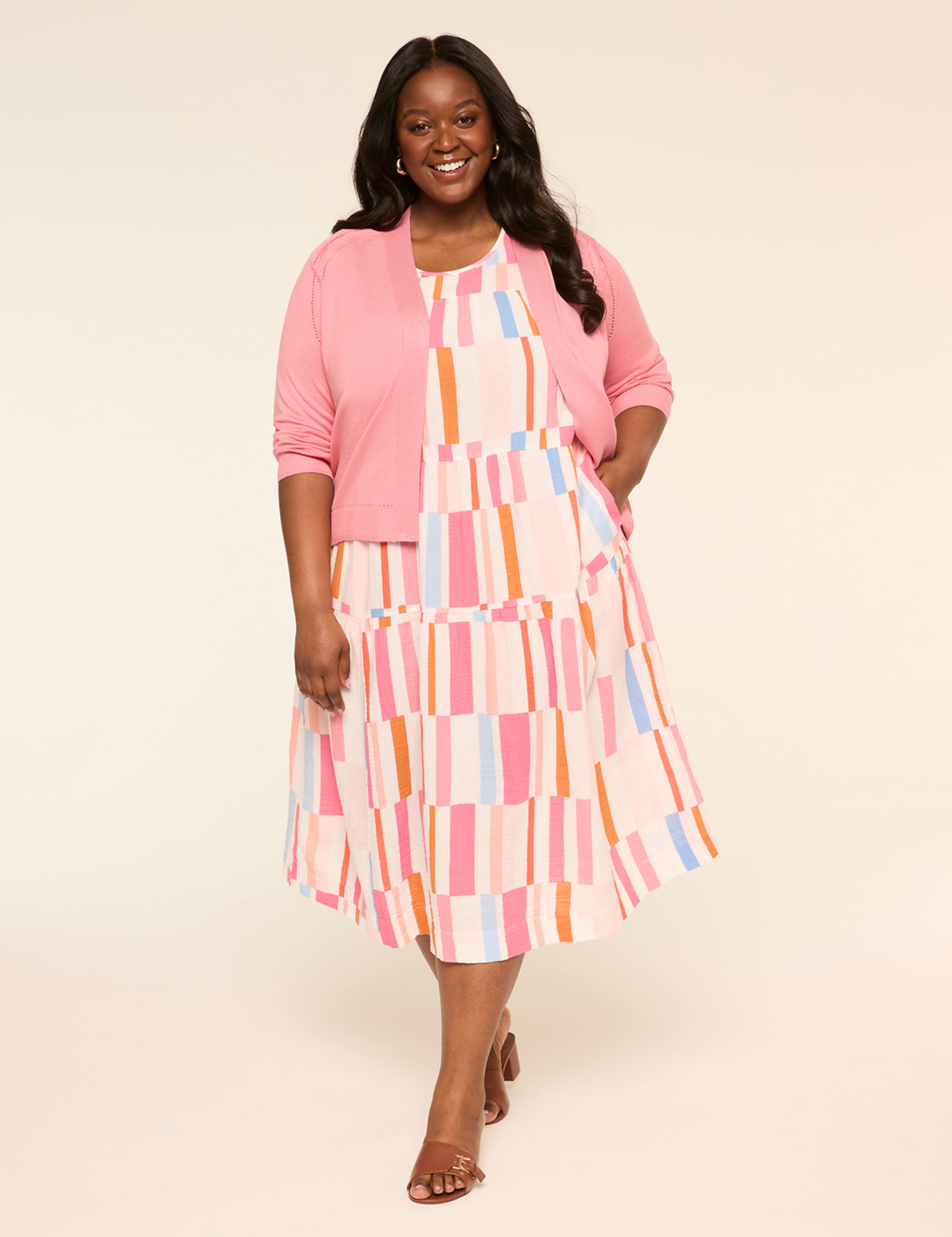 Gauze Tiered Midi Dress