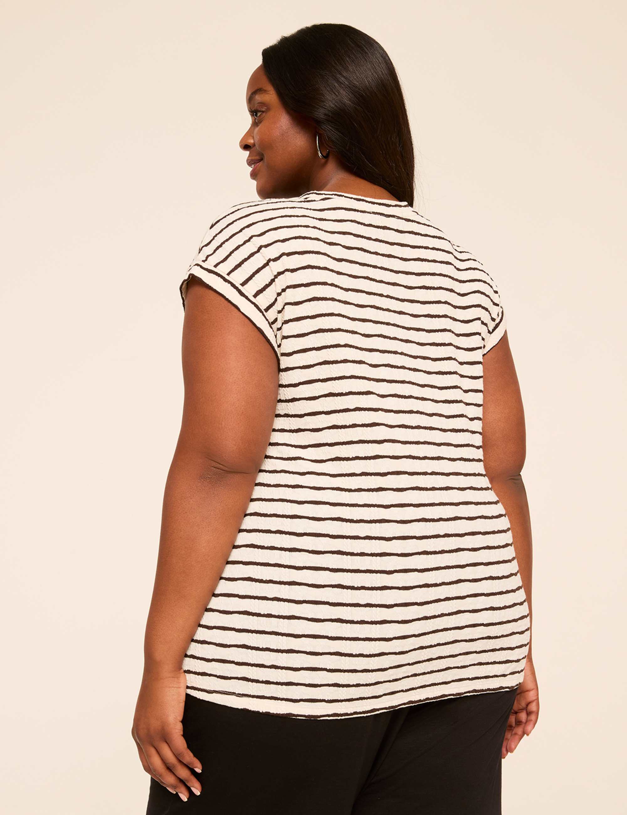 Dolman-Sleeve Textured Knit Top