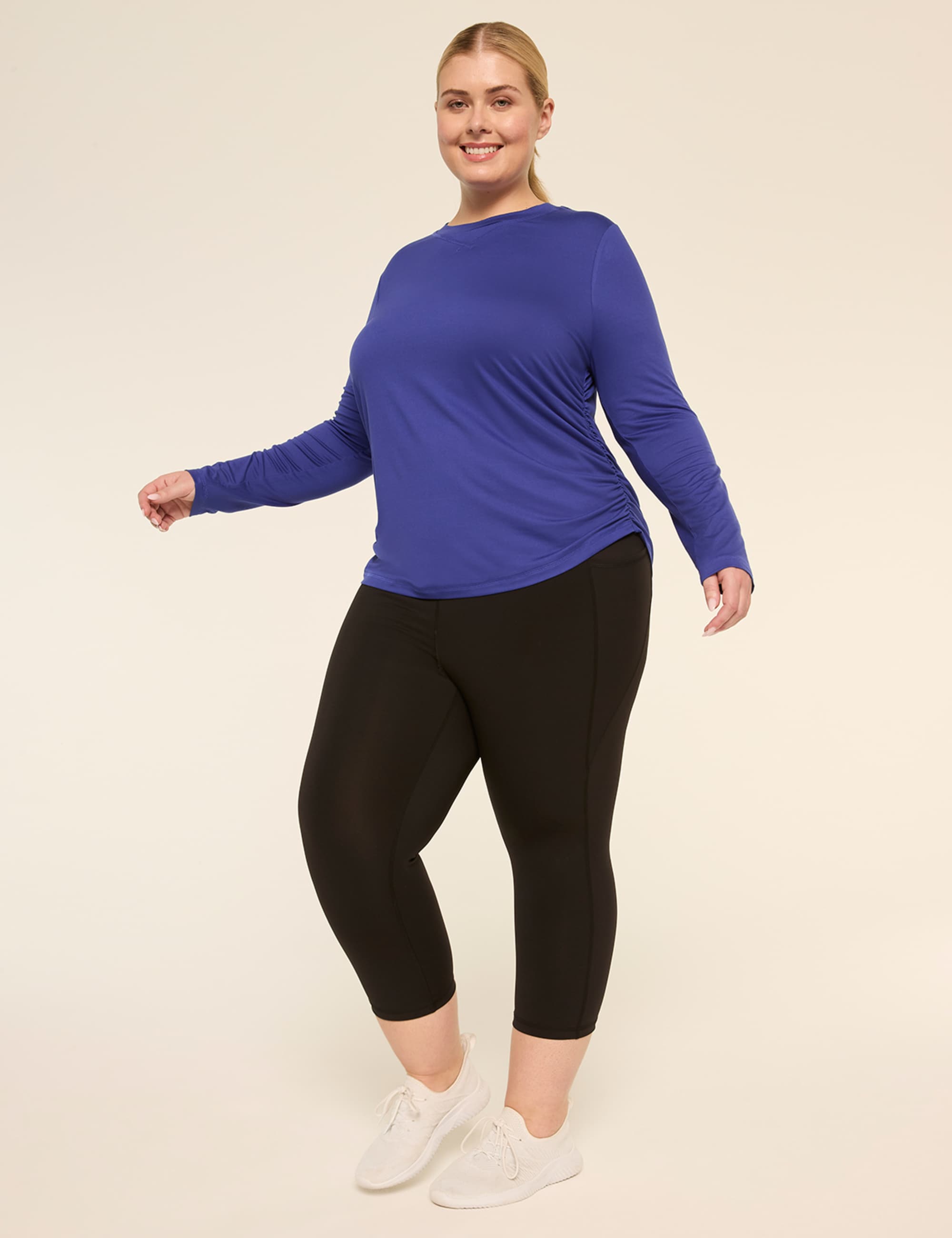 LIVI Soft Long-Sleeve Side-Ruched Tee