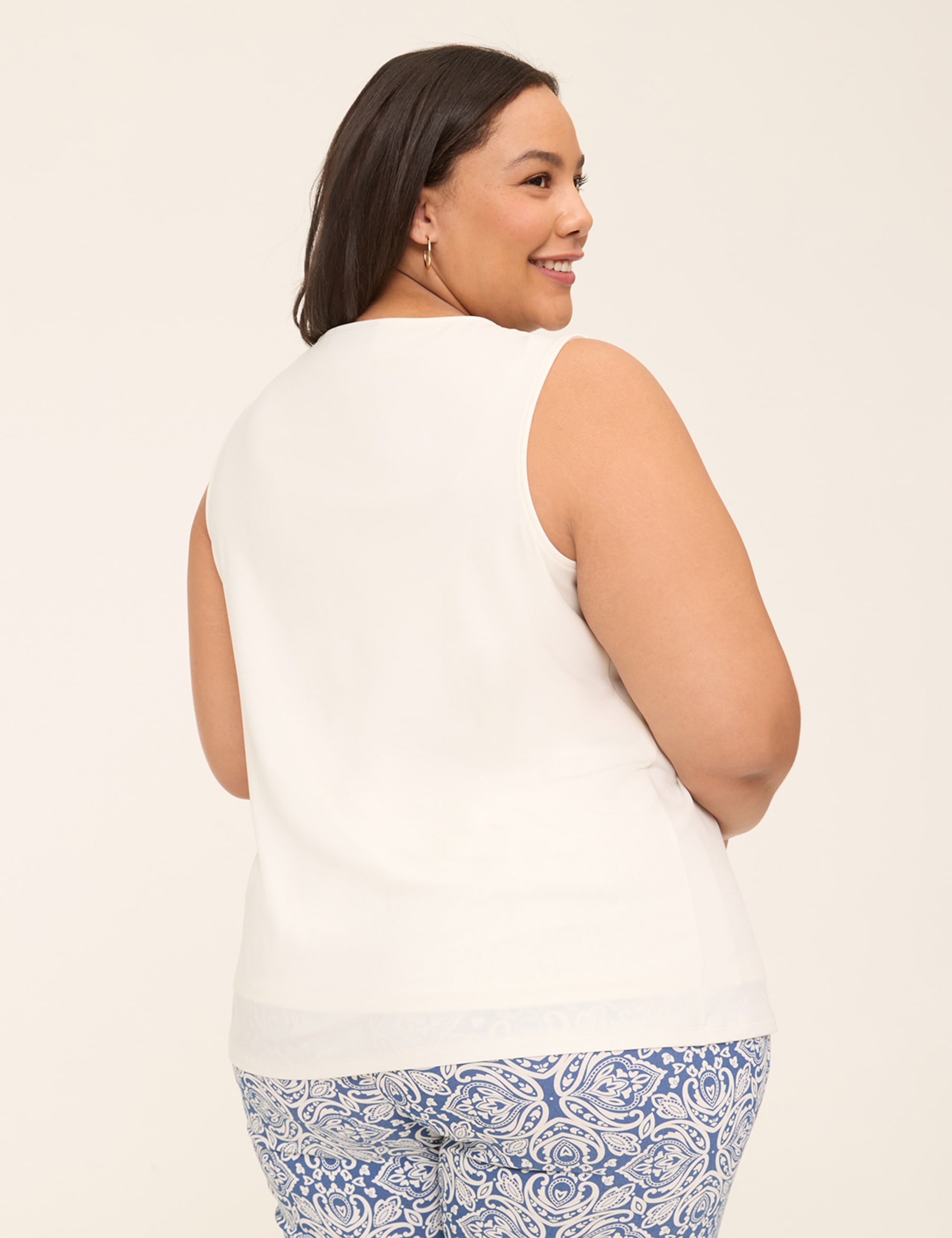 Swing Sleeveless Pleat-Front Top